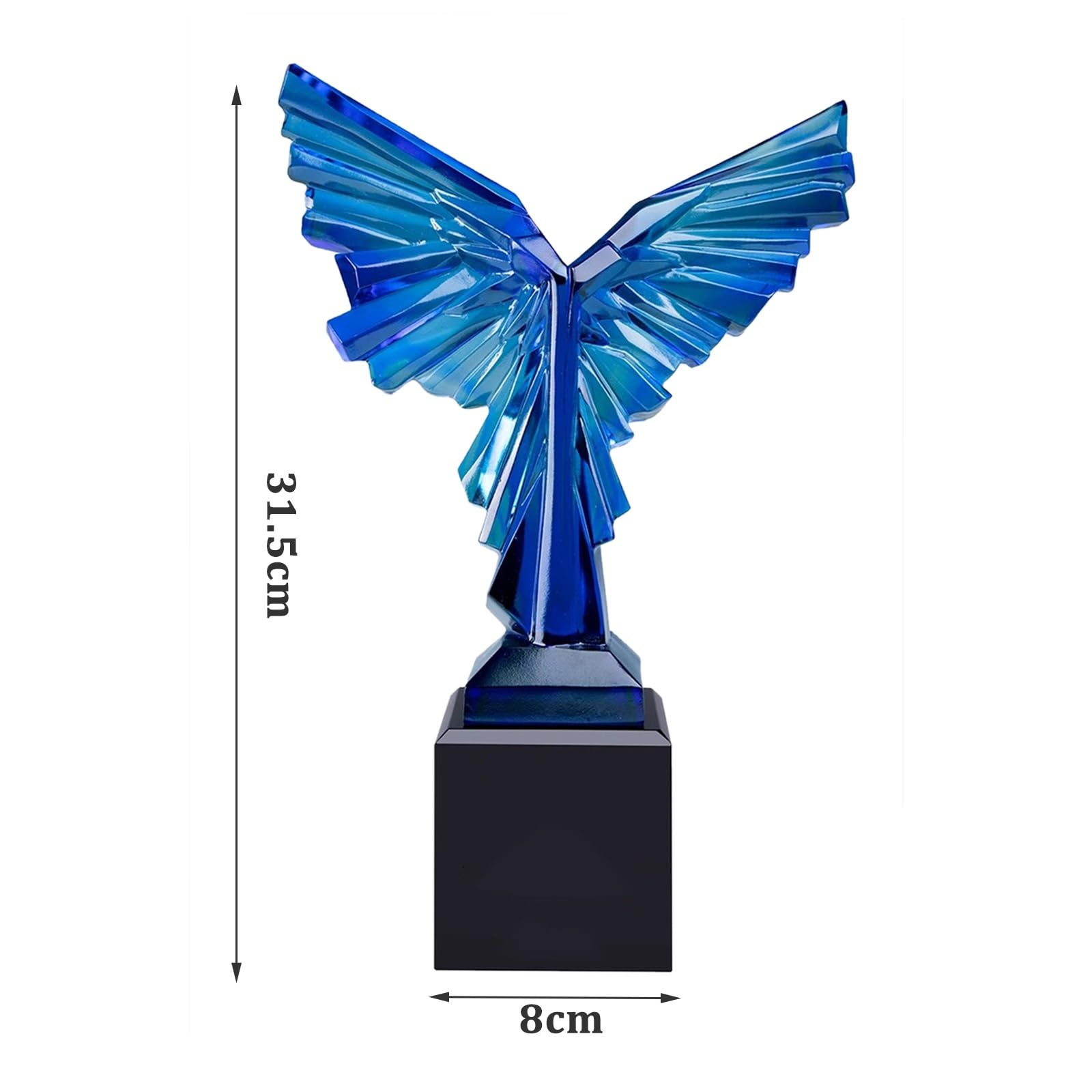 Blue Glass Trophy for Annual Meeting & Employee Awards - Outstanding Employee Recognition, Team Achievement & Office Decor Souvenir | Perfect for Corporate Events, Ceremonies & Office Decorations