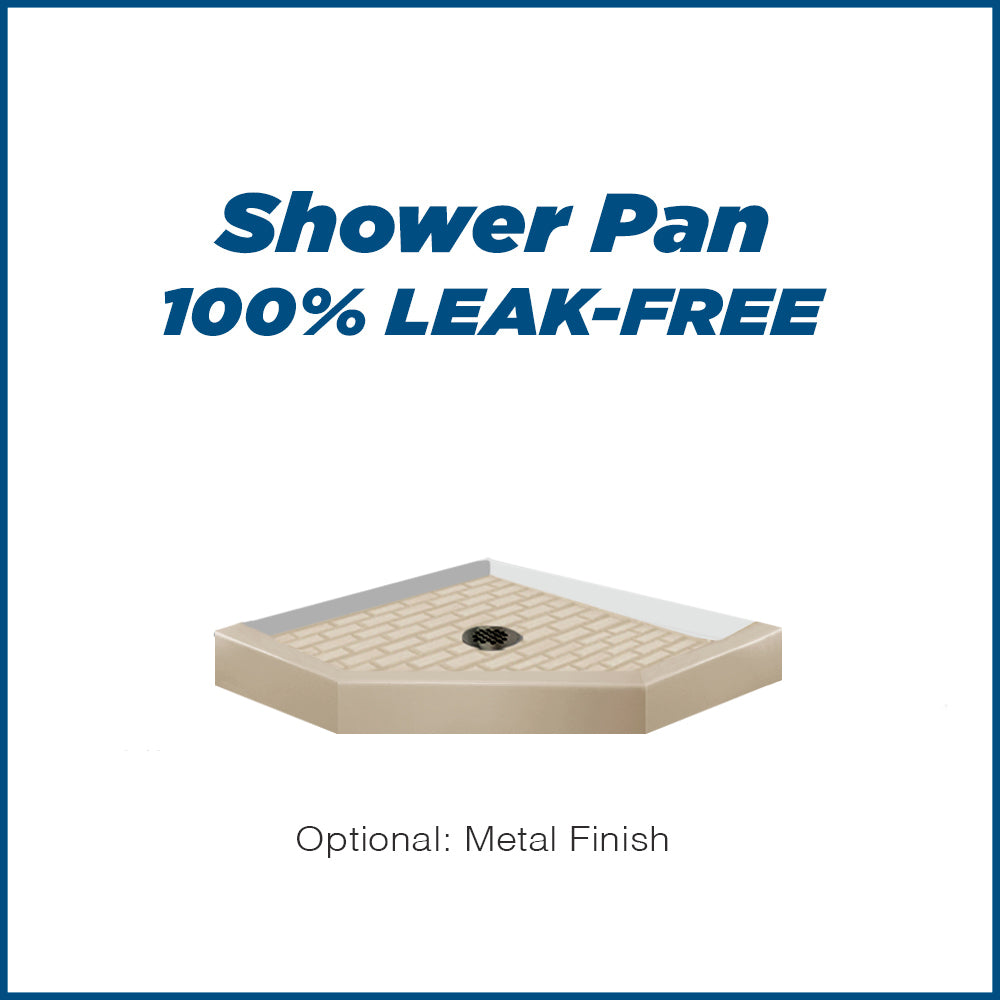 Neo Angle Desert Sand Sistine Stone & Subway Tile DIY Shower Remodel Kit - Easy Bathroom Upgrade for Modern Home Renovation