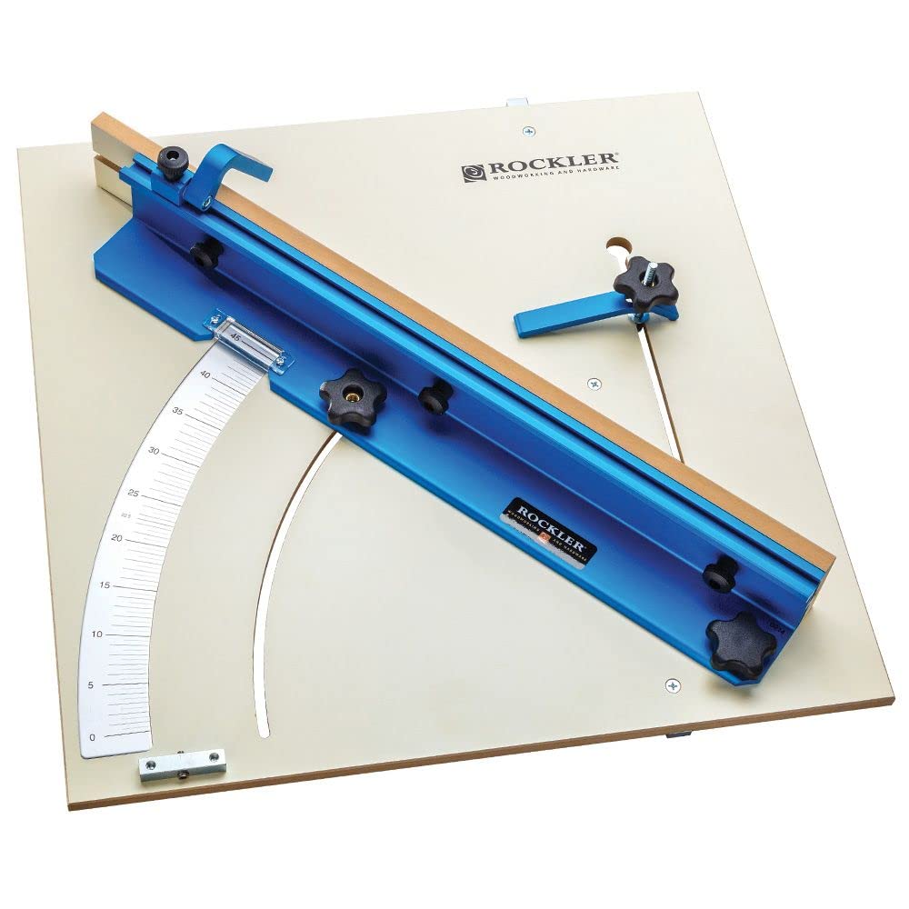 Rockler Precision Crosscut Sled for Table Saw with Large Protractor & Adjustable 90° Stop - 1/20 Graduations for Accurate Woodworking - Perfect for Cabinet Making, Furniture Building, and DIY Projects