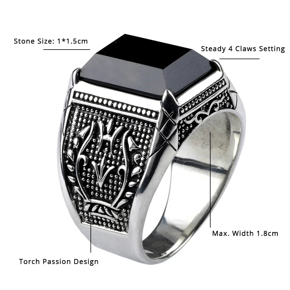Allura Black Onyx Ring for Women - Elegant Gothic Jewelry for Evening Parties, Date Nights & Special Occasions