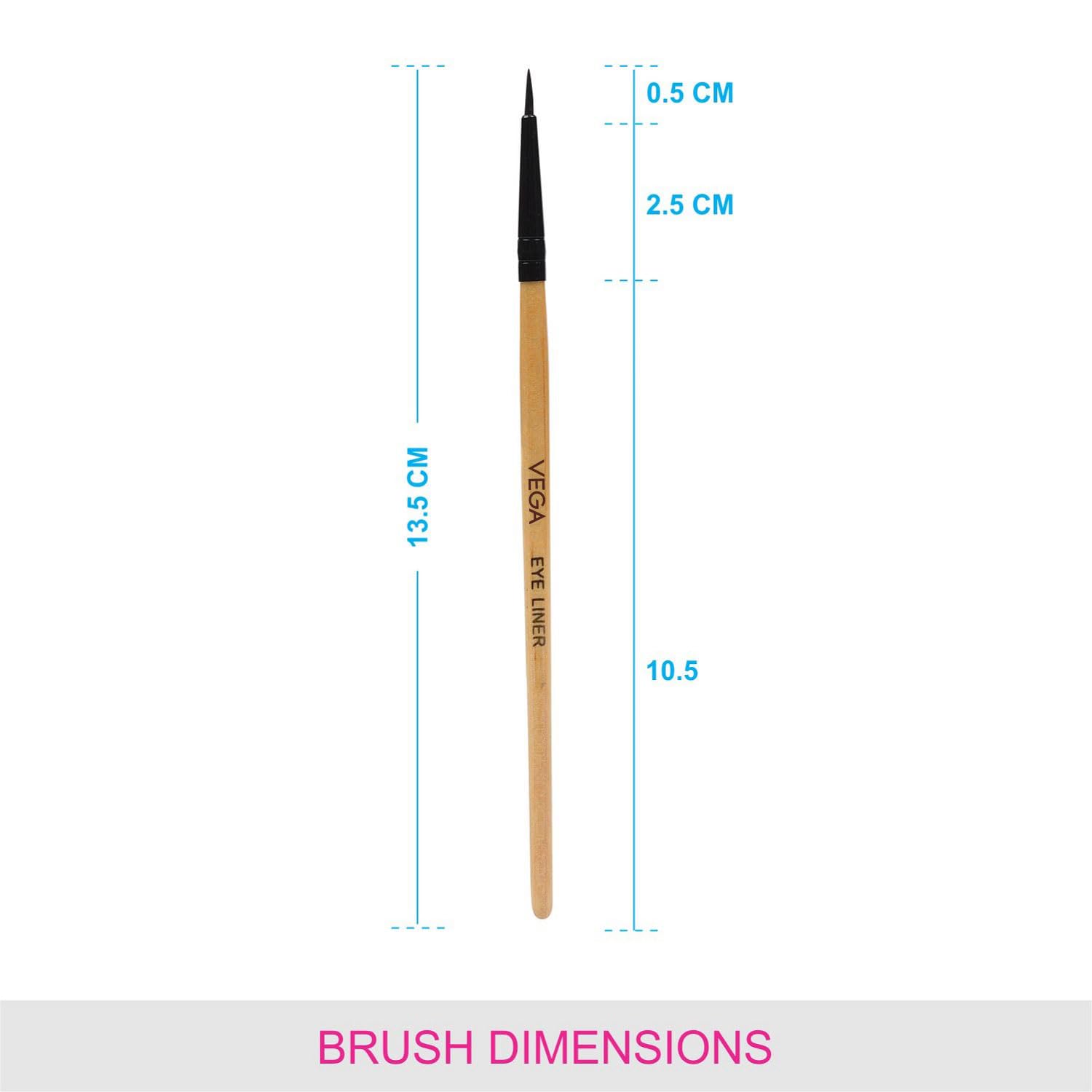 Vega Wooden Handle Lip Liner - Natural & Synthetic Hair Brush for Precise Lipstick Application | Perfect for Makeup Artists & Daily Beauty Routine