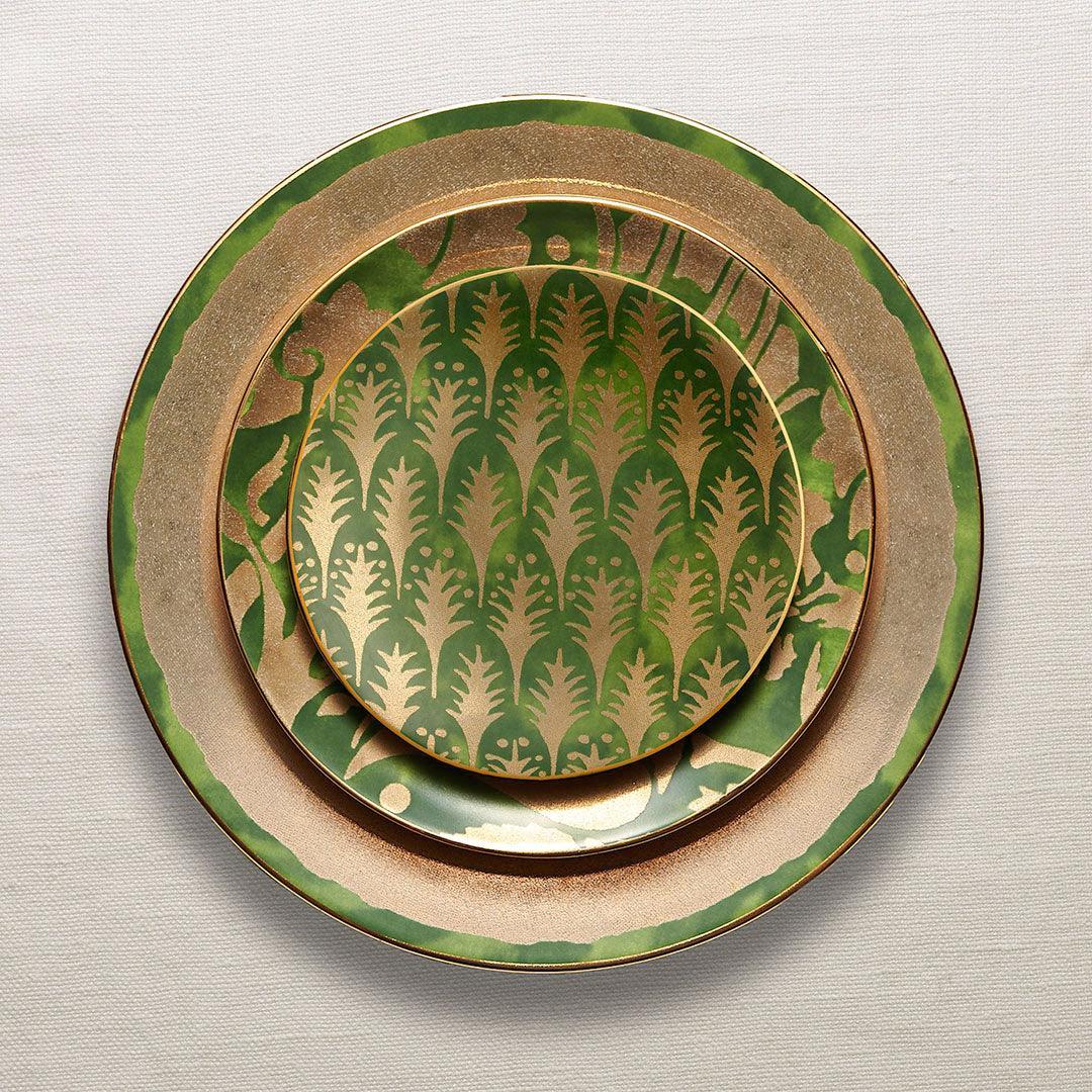 Fortuny Piumette Canape Plates Set of 4 - Elegant Appetizer Serving Dishes for Parties, Weddings & Cocktail Events