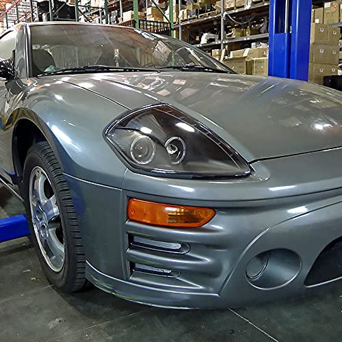 Black LED Dual Halo Projector Headlights for 2000-2005 Mitsubishi Eclipse - Left & Right Pair - Upgrade Your Night Driving & Style (Perfect for Car Enthusiasts & Night Commuters)