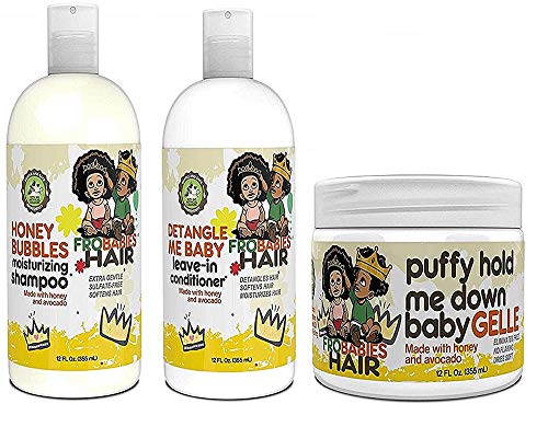 FroBabies Hair Care Combo Set - Shampoo, Conditioner & Styling Gel for Natural Hair | Gentle & Moisturizing for Curly, Coily & Afro Textures | Perfect for Daily Use, Salon Styling & Protective Hairstyles