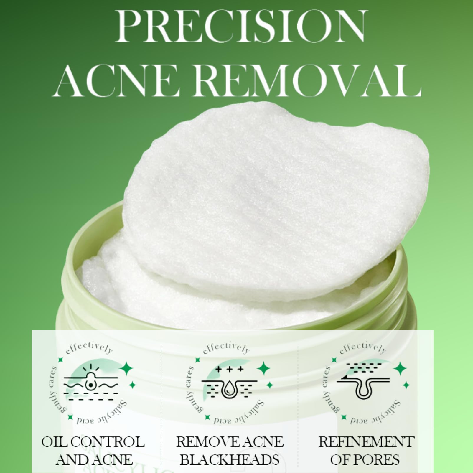 3% Salicylic Acid Exfoliating Face Pads for Acne Prone Skin - Korean Skincare Toner Pads for Blackhead Treatment & Oil Control - Gentle Daily Exfoliator Wipes (55 Count, 110g) - Perfect for Morning/Night Routine & Travel Skincare
