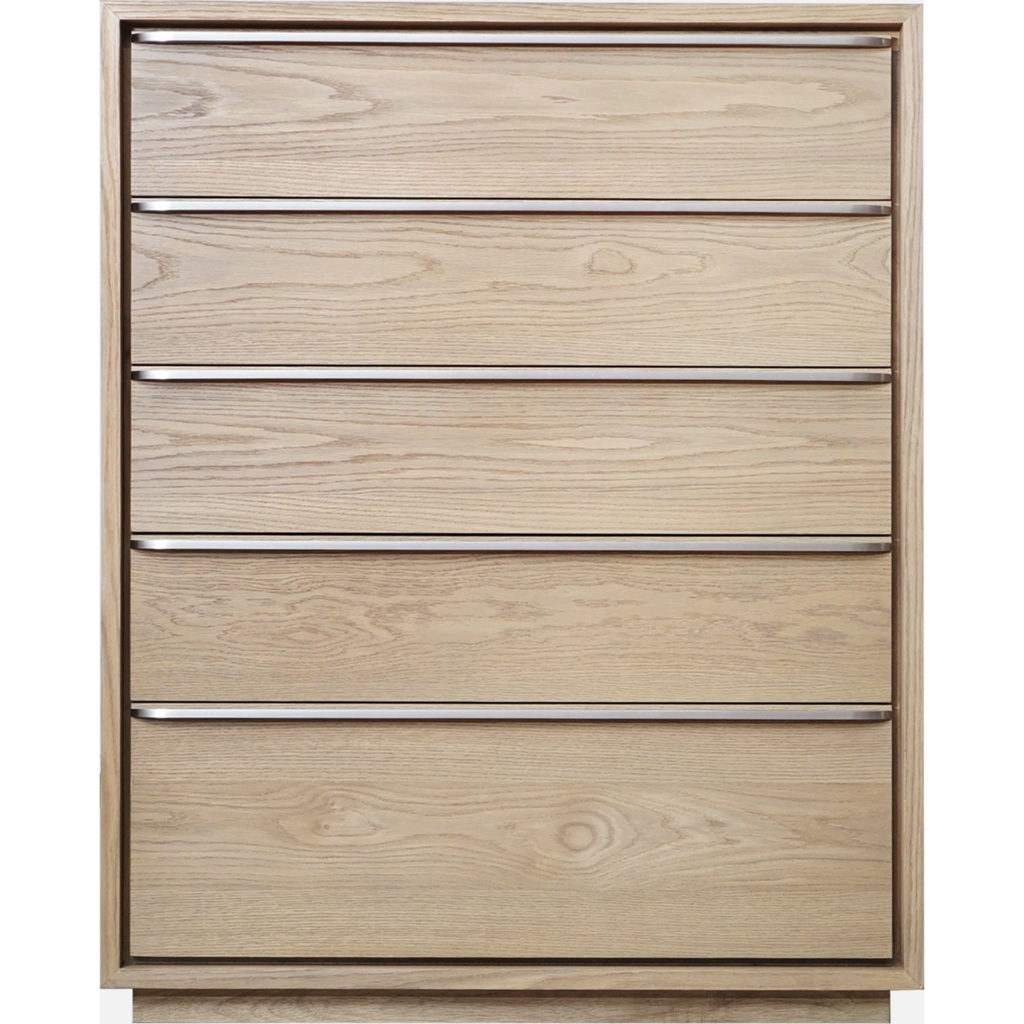 Coastal Modern 5-Drawer Dresser in Bisque - Stylish Storage for Bedroom, Living Room, or Office Organization