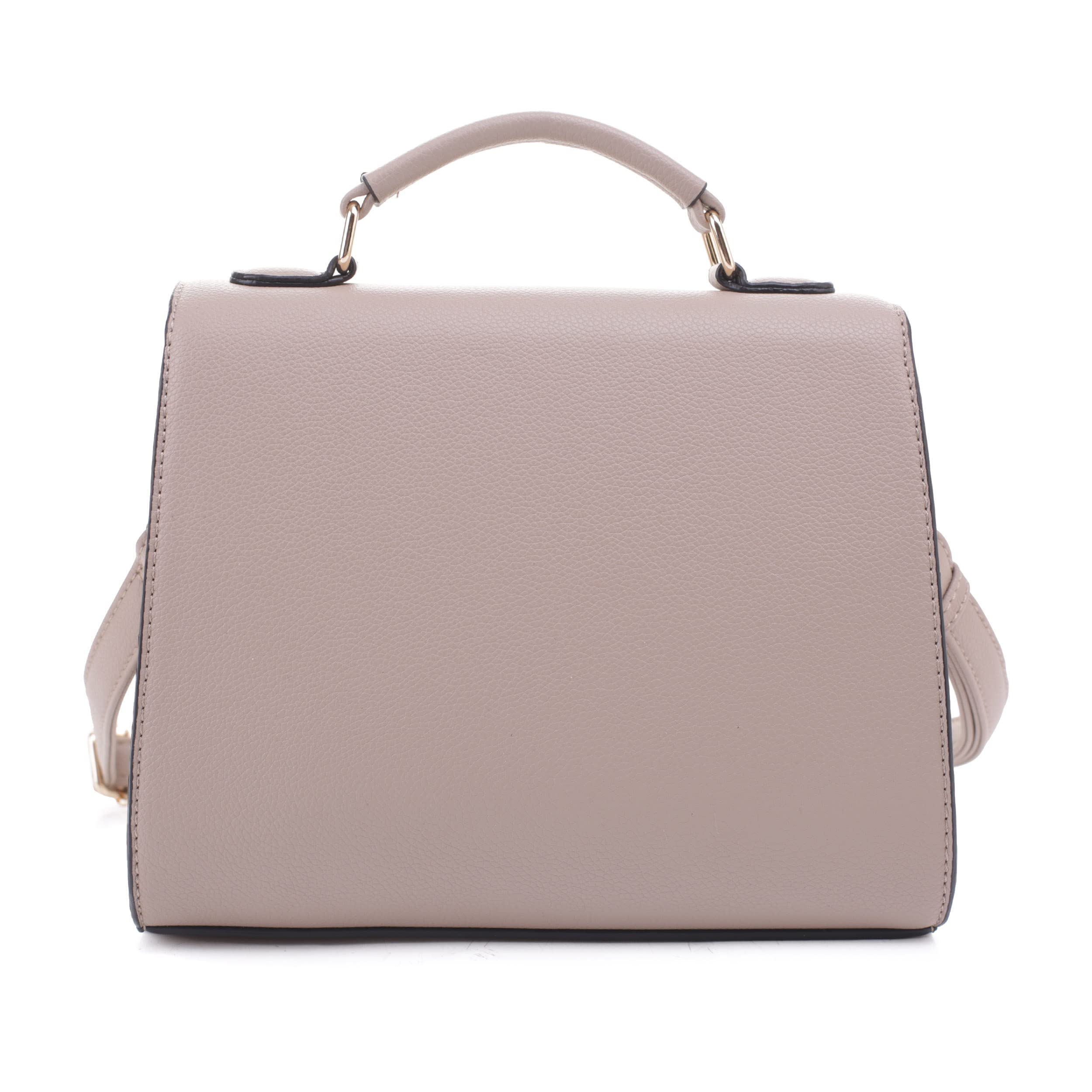 EVVE Women's Small Pebbled Leather Top Handle Satchel with Detachable Strap - Stylish Crossbody Bag for Work, Travel & Everyday Use
