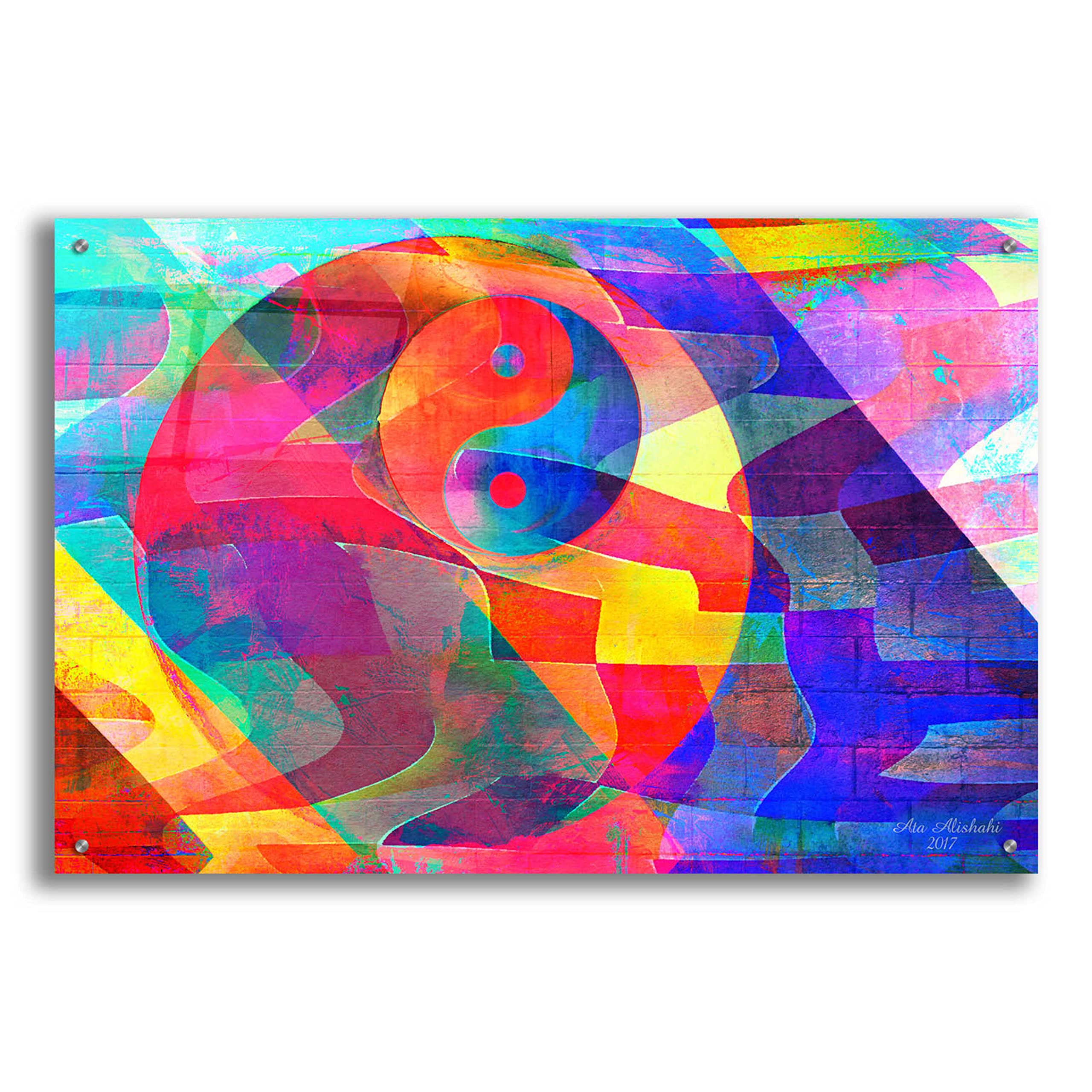 Epic Art 'Color Abstract 3' by Ata Alishahi - Modern Acrylic Glass Wall Art Painting 36x24 Inches - Vibrant Abstract Home Decor for Living Room, Bedroom & Office