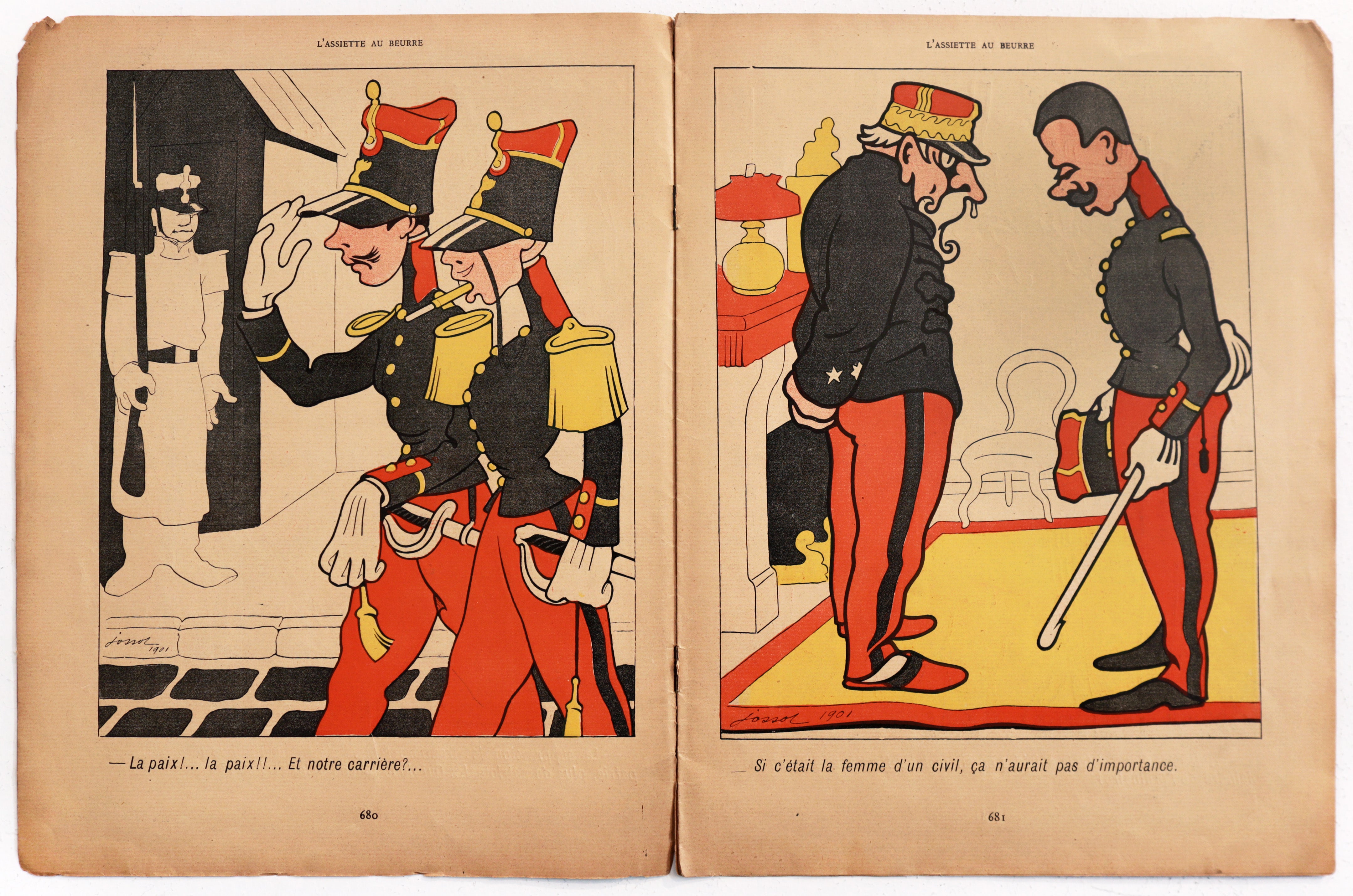 1902 & 1906 L'Assiette au Beurre Rare French Satirical Booklets - Issues No.43 & No.289 - Vintage Collectibles for History Buffs & Art Enthusiasts