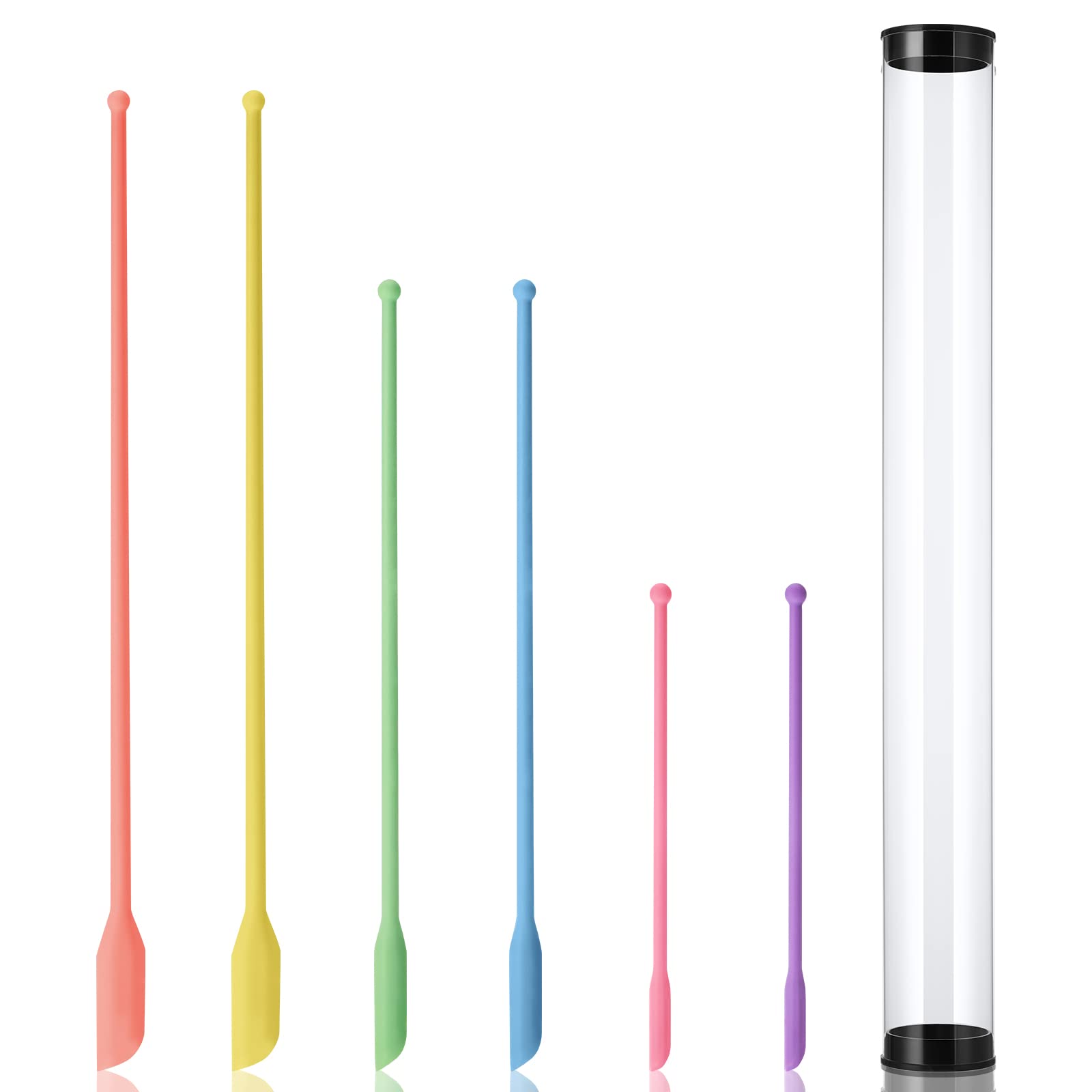 6-Piece Mini Silicone Spatula Set - 3 Sizes for Makeup & Kitchen Use - Pastel Color Beauty Spatulas with Storage Container - Perfect for Creams, Lotions, Cooking & DIY Beauty Products