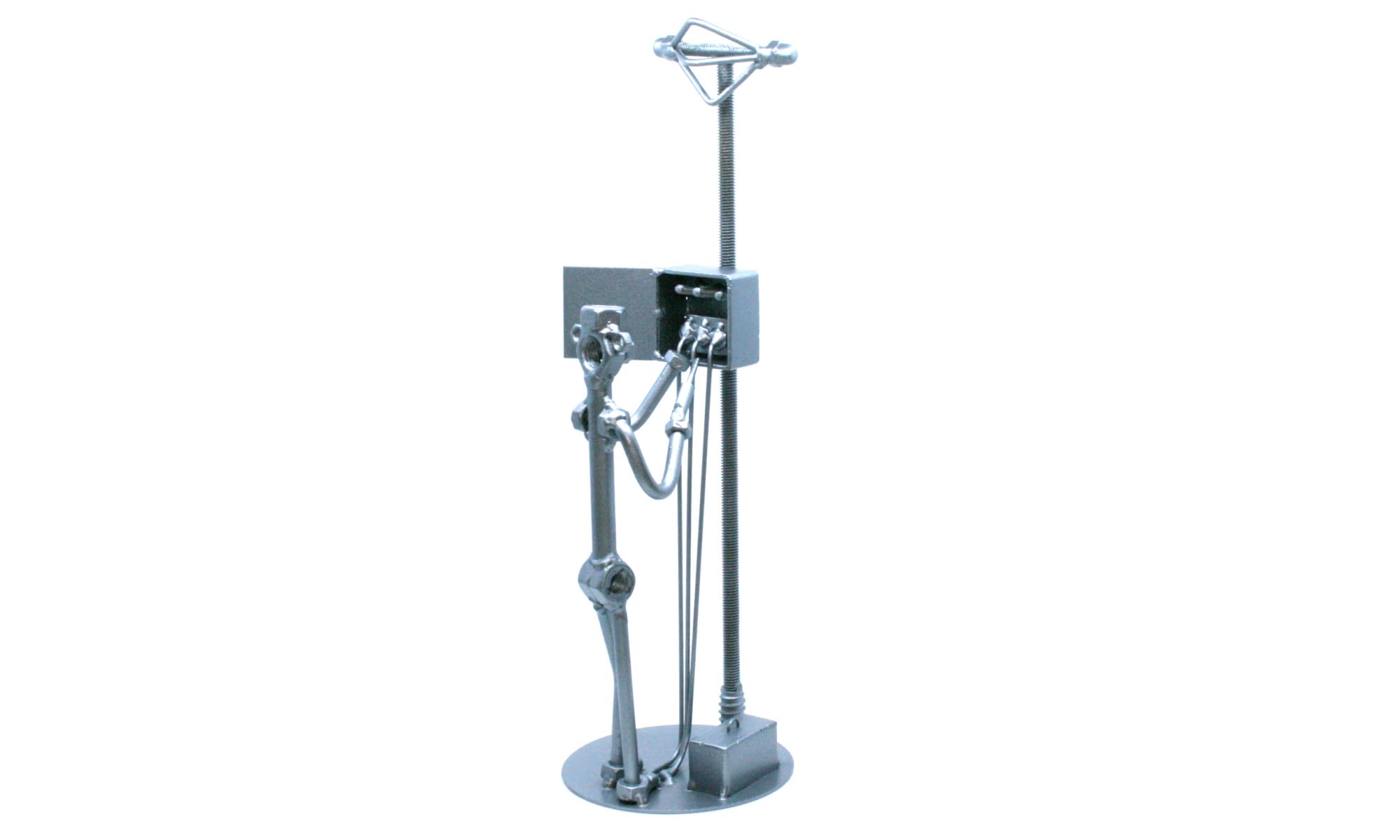 Handmade Welded Metal Art Sculpture - Electrician Nuts and Bolts Lineman Figurine | Unique Father's Day Gift & Zero Waste Home Decor | Perfect for Workshop, Office Desk & Man Cave Decorations