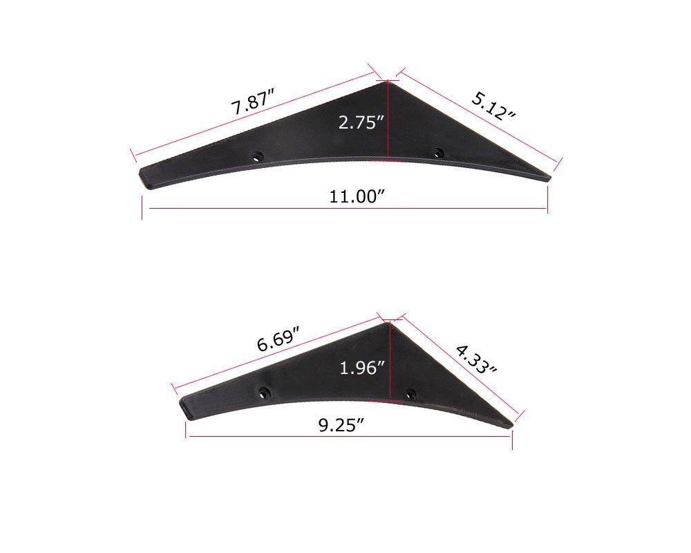 4pcs Universal Black Front Bumper Canard & Body Diffuser Fins - Aerodynamic Car Styling Accessories for Sports Cars, Tuners & Racing Vehicles - Enhances Appearance & Performance
