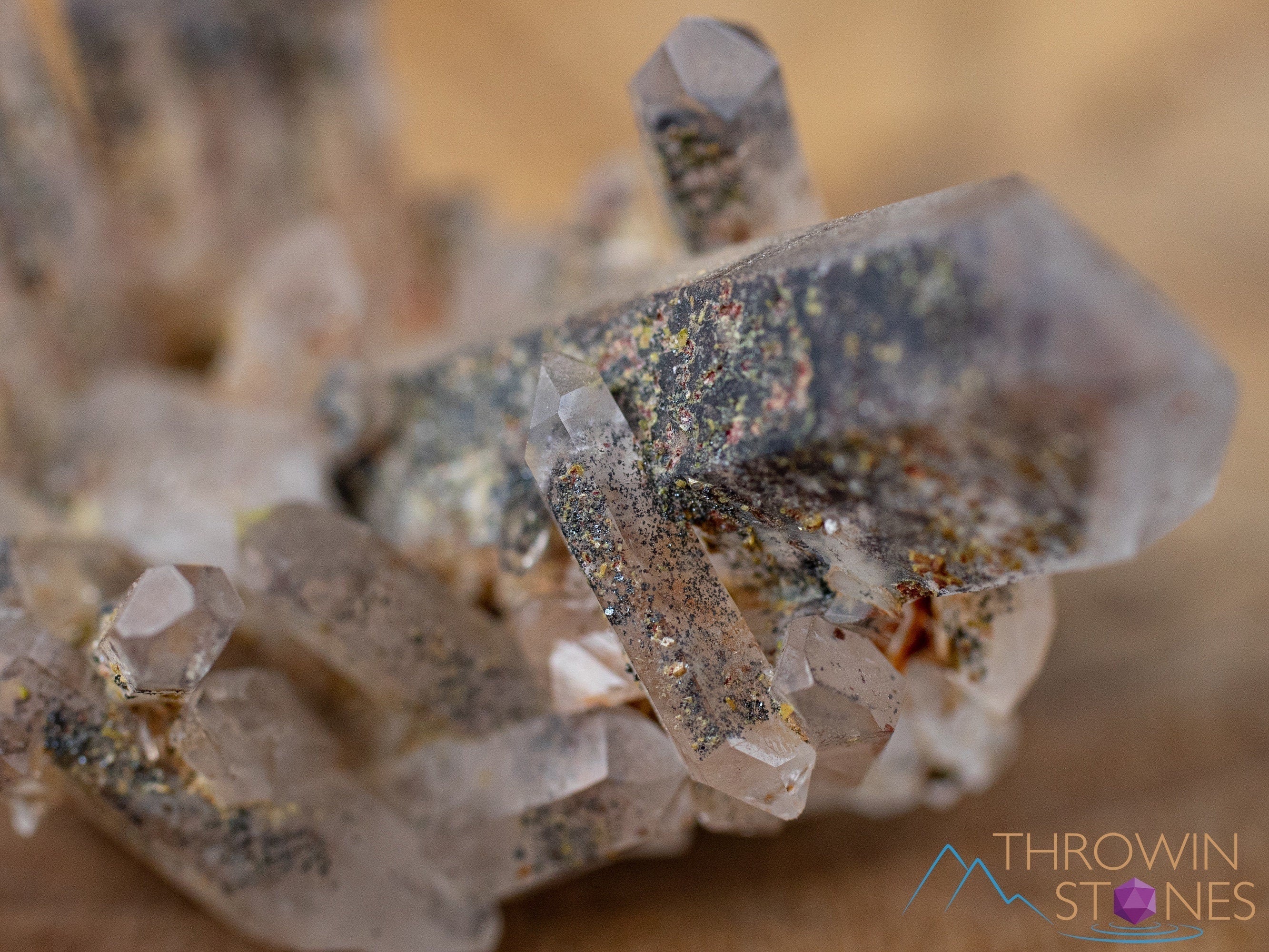 Natural MESSINA QUARTZ Raw Crystal Cluster with Specular HEMATITE - Healing Stones for Home Decor, Spiritual Gifts, Housewarming Present | Perfect for Meditation, Energy Cleansing & Office Desk Decor