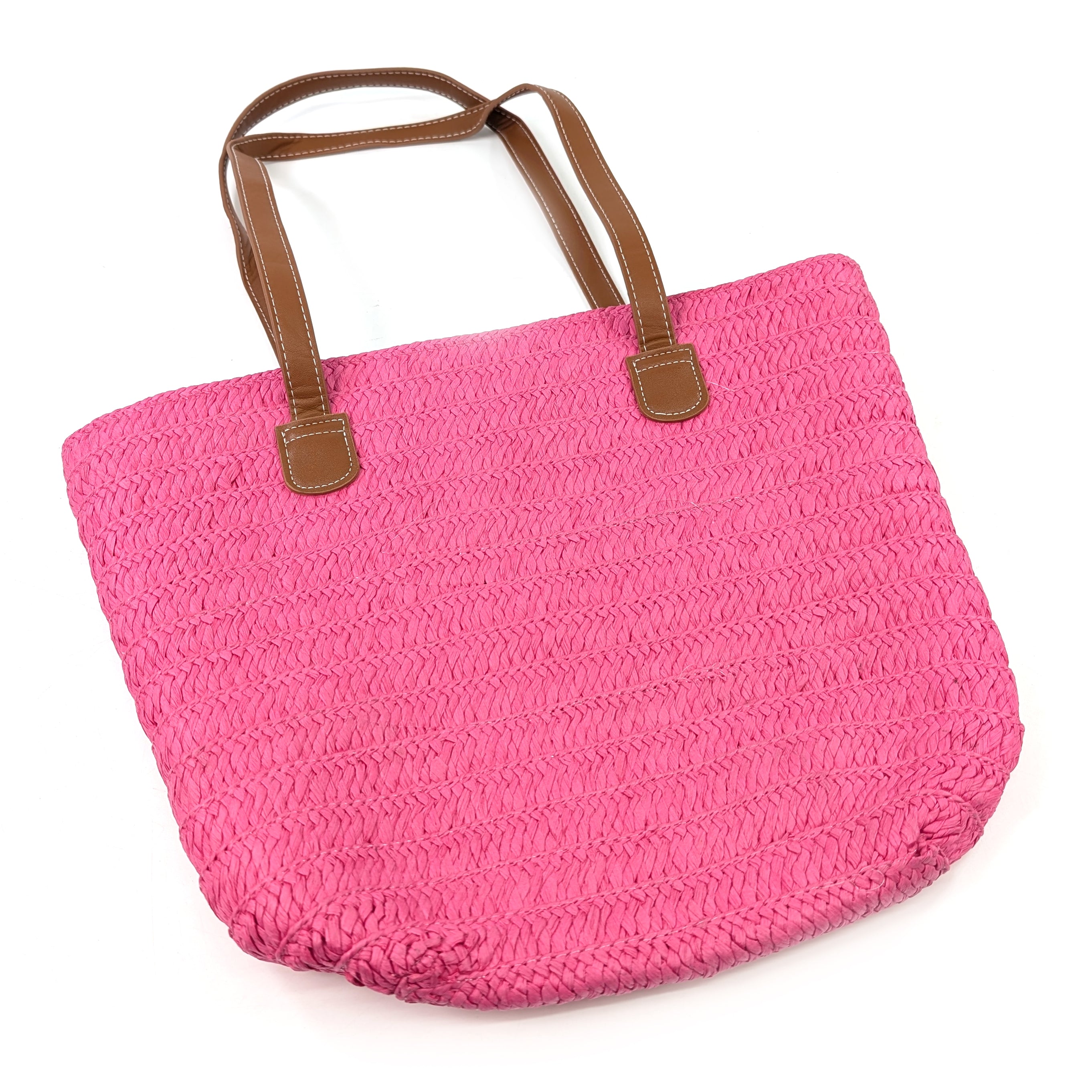 Trendy Straw Shoulder Bag for Women - Shocking Pink Crossbody Purse | Perfect for Beach, Summer Outfits & Casual Day Out