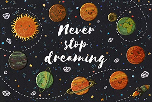 Pictura Foil Planets Graduation Card - Never Stop Dreaming Elementary School Congratulations Greeting Card - Perfect for 5th Grade & Middle School Graduation Gifts