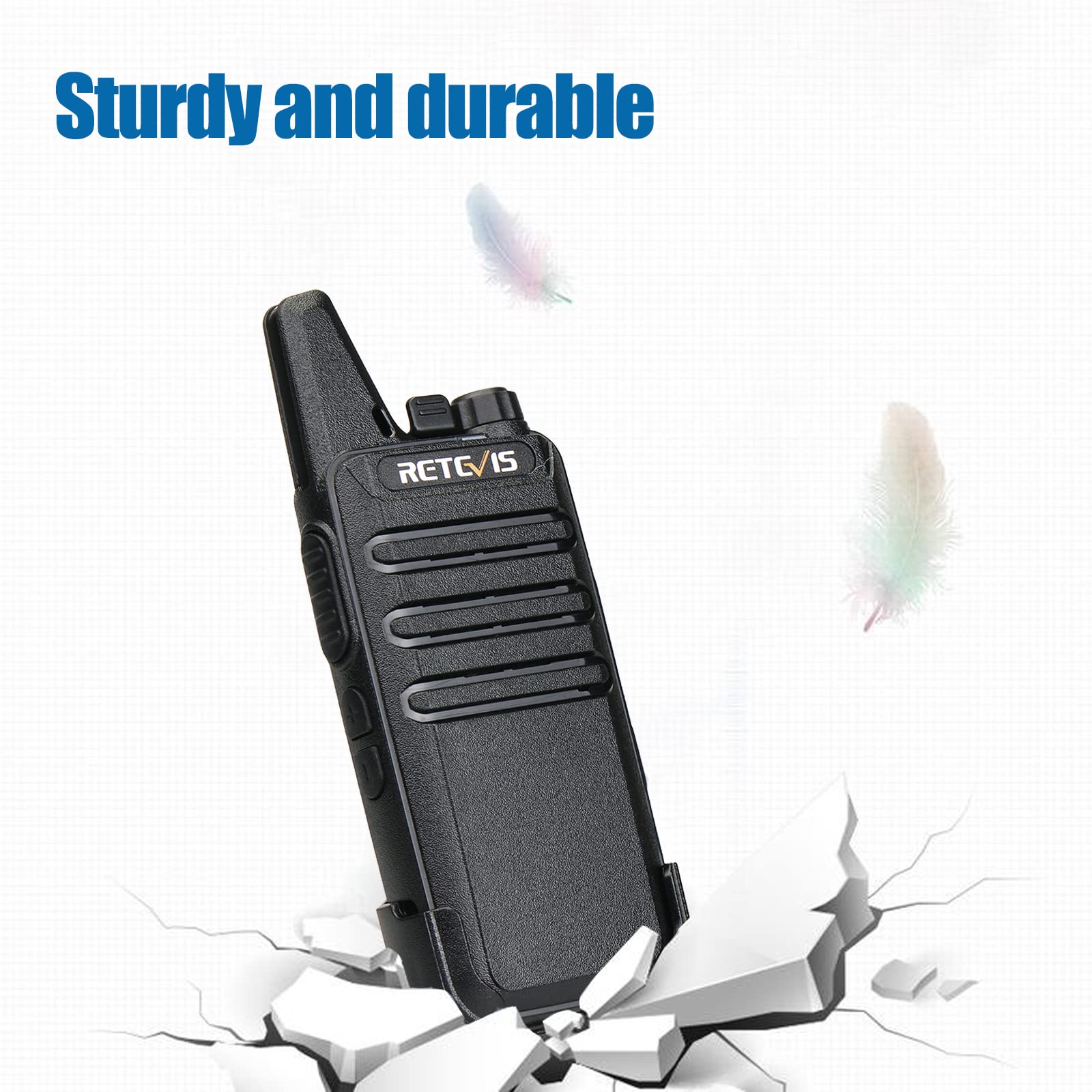 Retevis RT22 Long Range Walkie Talkies - 16 Channel Two Way Radio with VOX, Rechargeable Batteries & 2 Pin Covert Earpiece - Ideal for Commercial Use, Schools, Hiking, Camping, Farms & Outdoor Adventures (4 Pack)