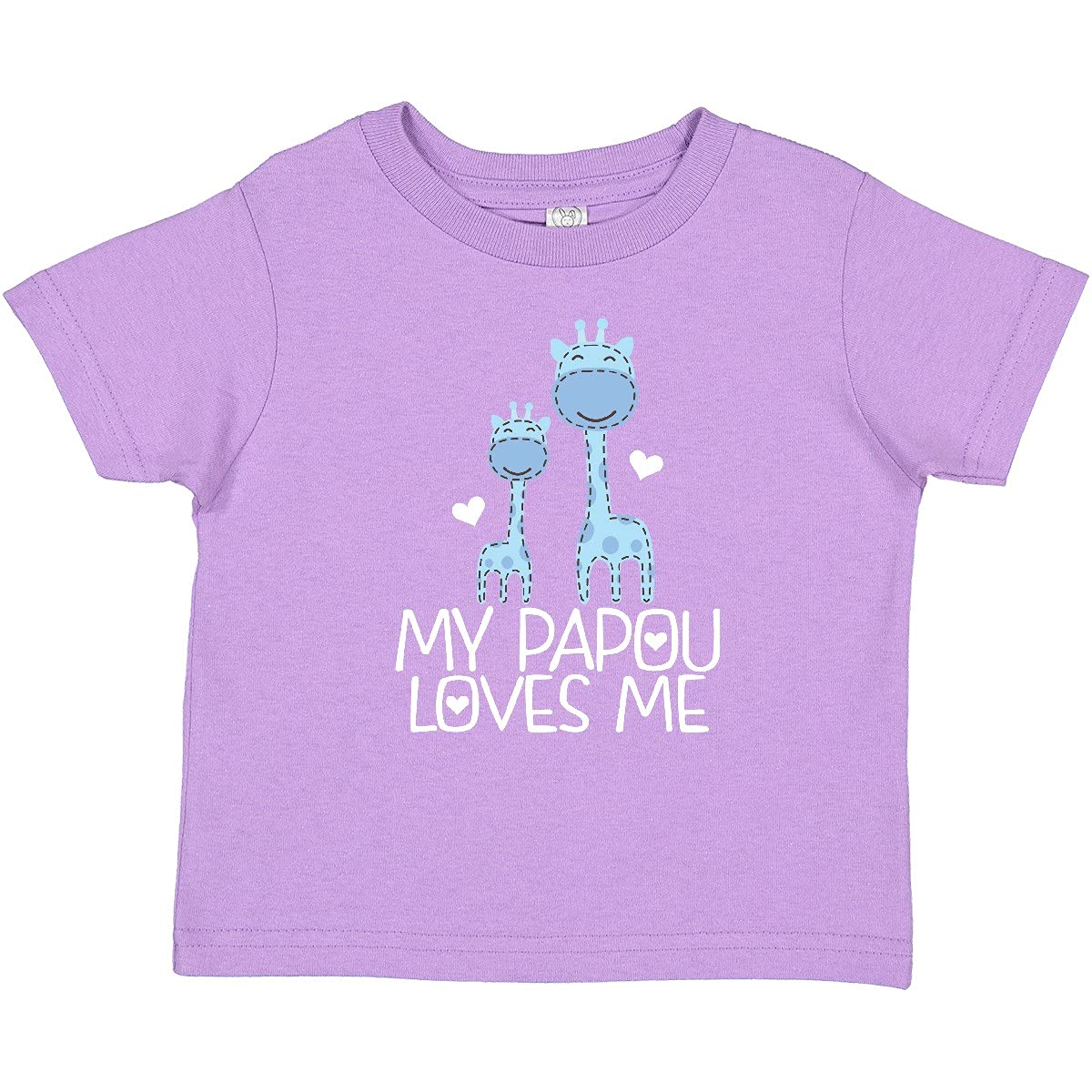 Inktastic Papou Grandpa Loves Me Boys Giraffe Baby T-Shirt - Cute Animal Graphic Tee for Toddlers & Infants - Perfect for Family Outings, Playdates & Photo Shoots