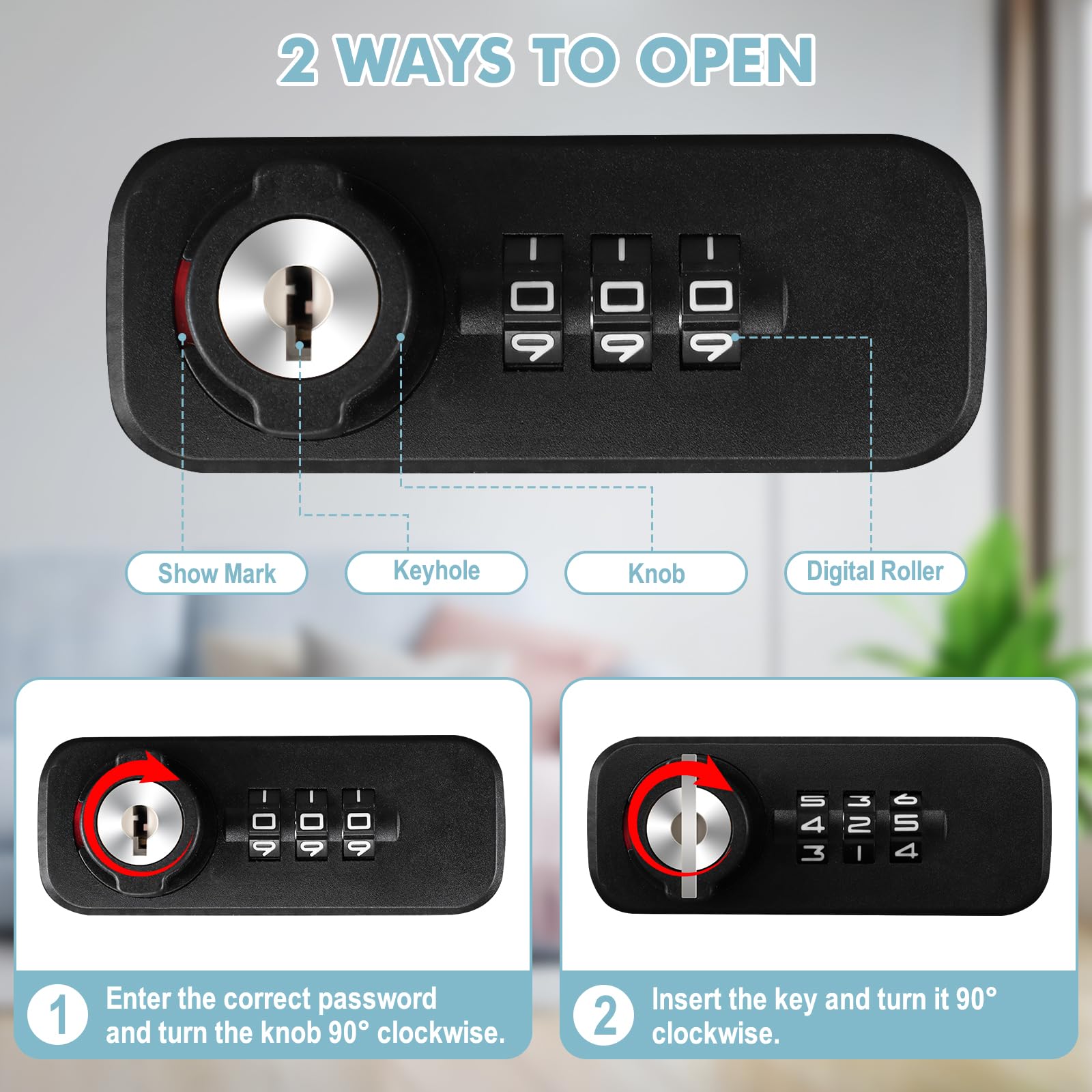 Fireproof Document Lock Box with Dual Combination & Key Lock - 12.8