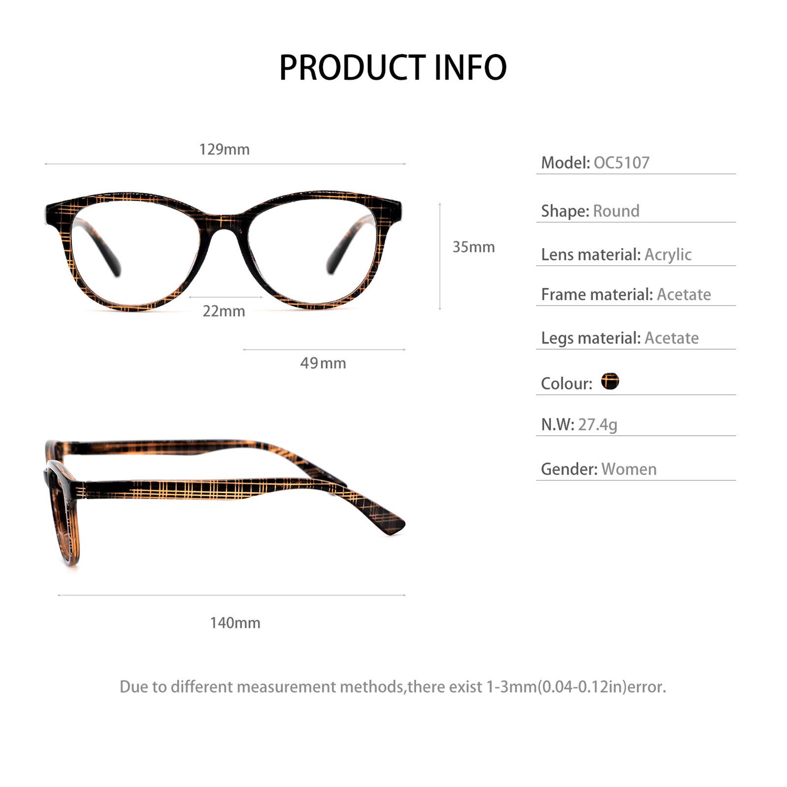 Stylish OCCI CHIARI Reading Glasses for Women & Men - Trendy Eyewear Frames for Fashion & Comfort | Perfect for Reading, Office Work, and Daily Use