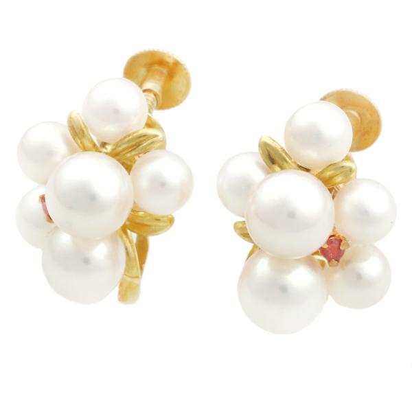 18K Gold Pearl Cluster Earrings - Vintage Luxury Jewelry for Women | Perfect for Weddings, Parties & Special Occasions