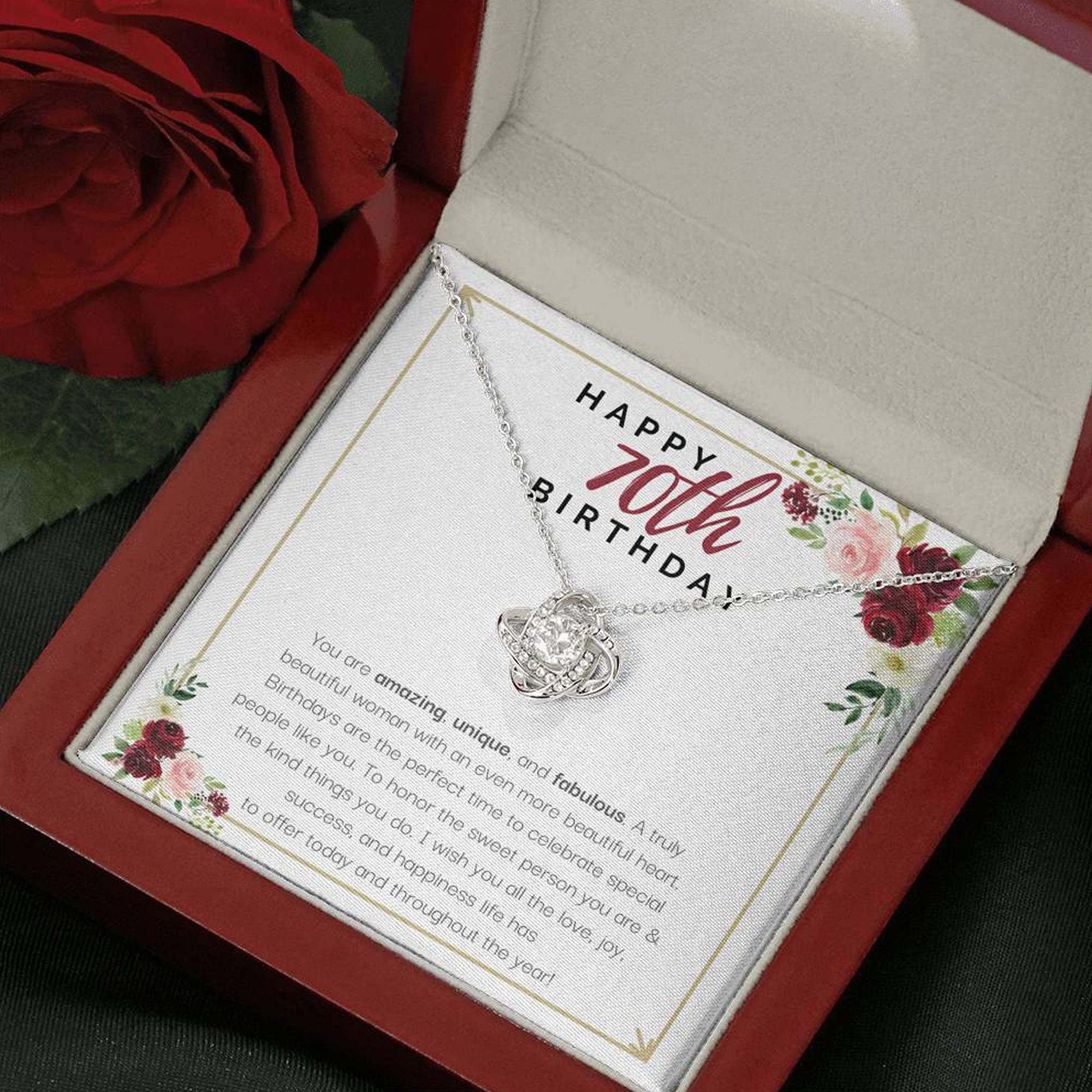 Personalized Forever Love Necklace - 70th Birthday Gift for Women, Best Friend Birthday Jewelry - Perfect for Anniversaries, Mother's Day & Special Occasions