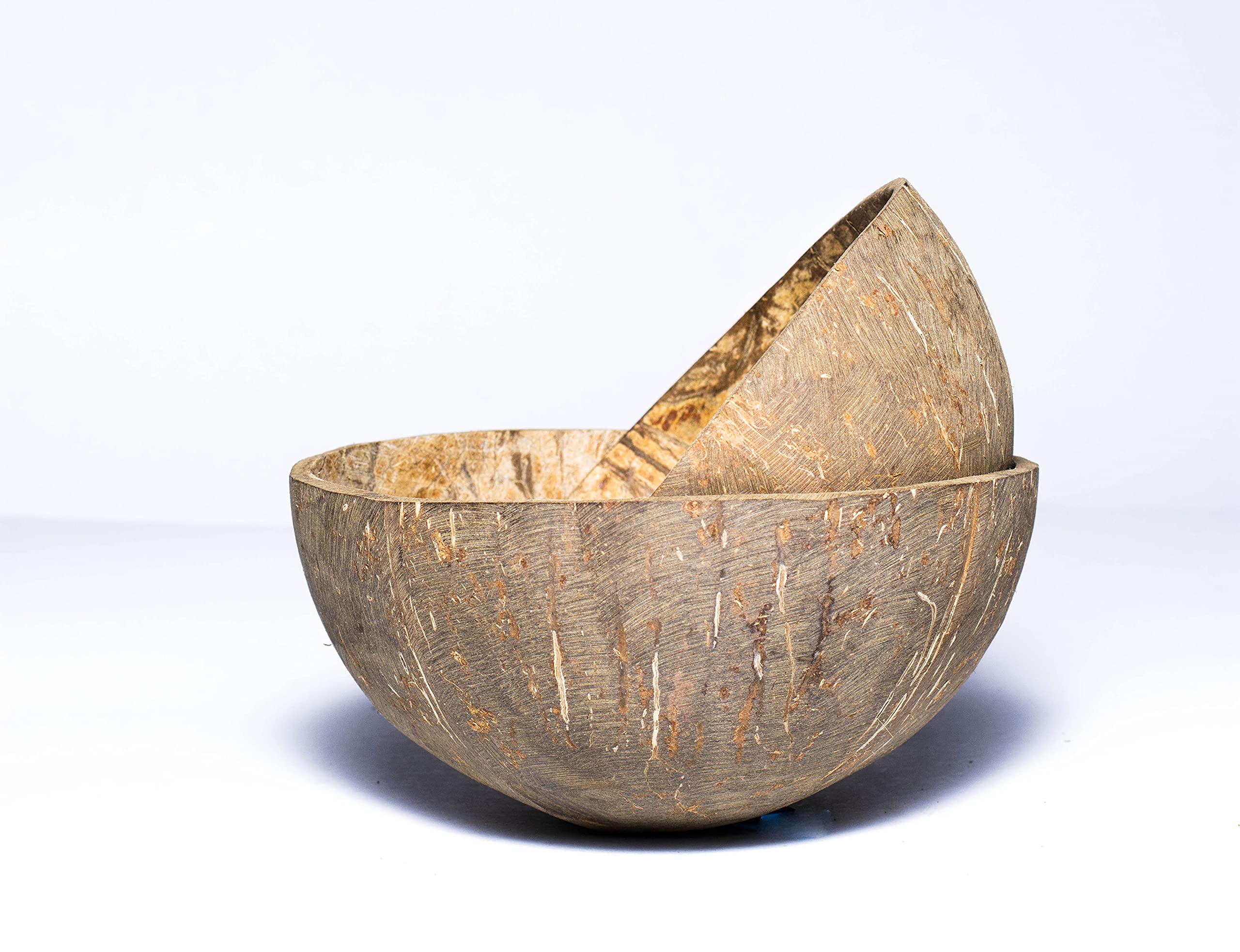 Natural Coconut Bowl Halves - Eco-Friendly Coconut Shell Bowls for Handicrafts, Pet Feeders, Candle Making, Christmas & Halloween Decorations (Set of 1, Fiber-Free) - Perfect for DIY Crafts, Home Decor, and Sustainable Living