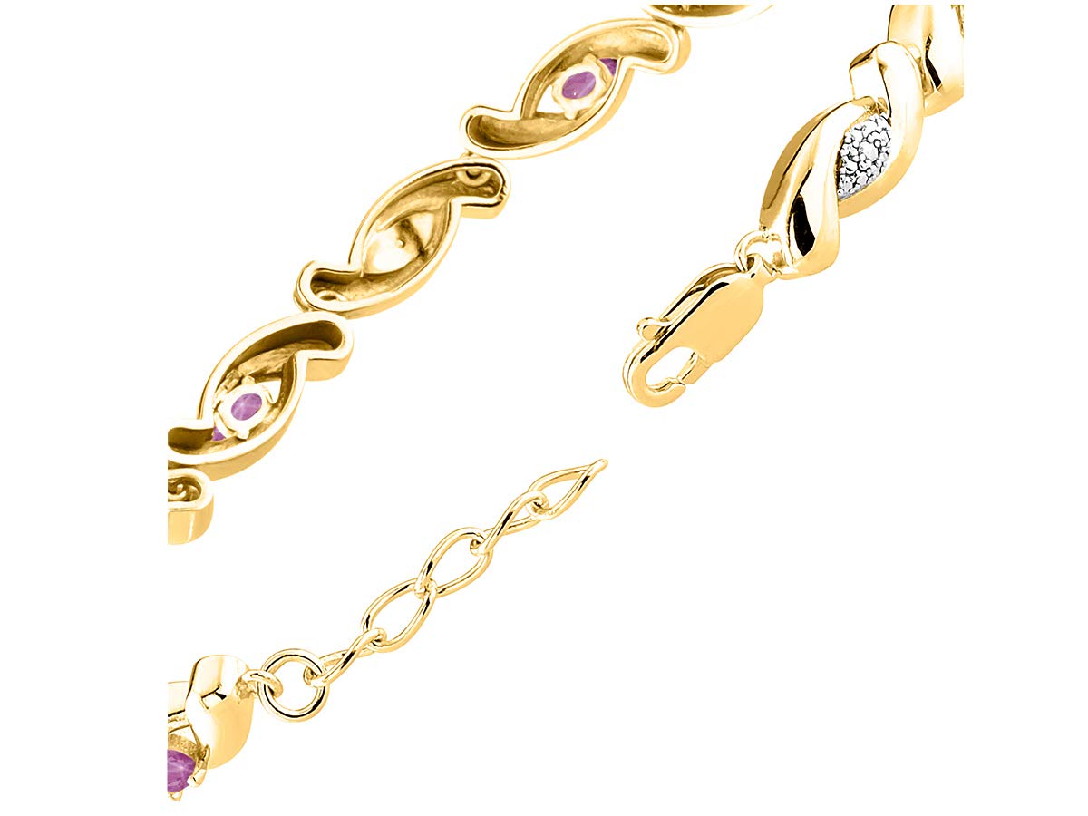 925 Silver Infinity Twist Tennis Bracelet for Women - Adjustable 7