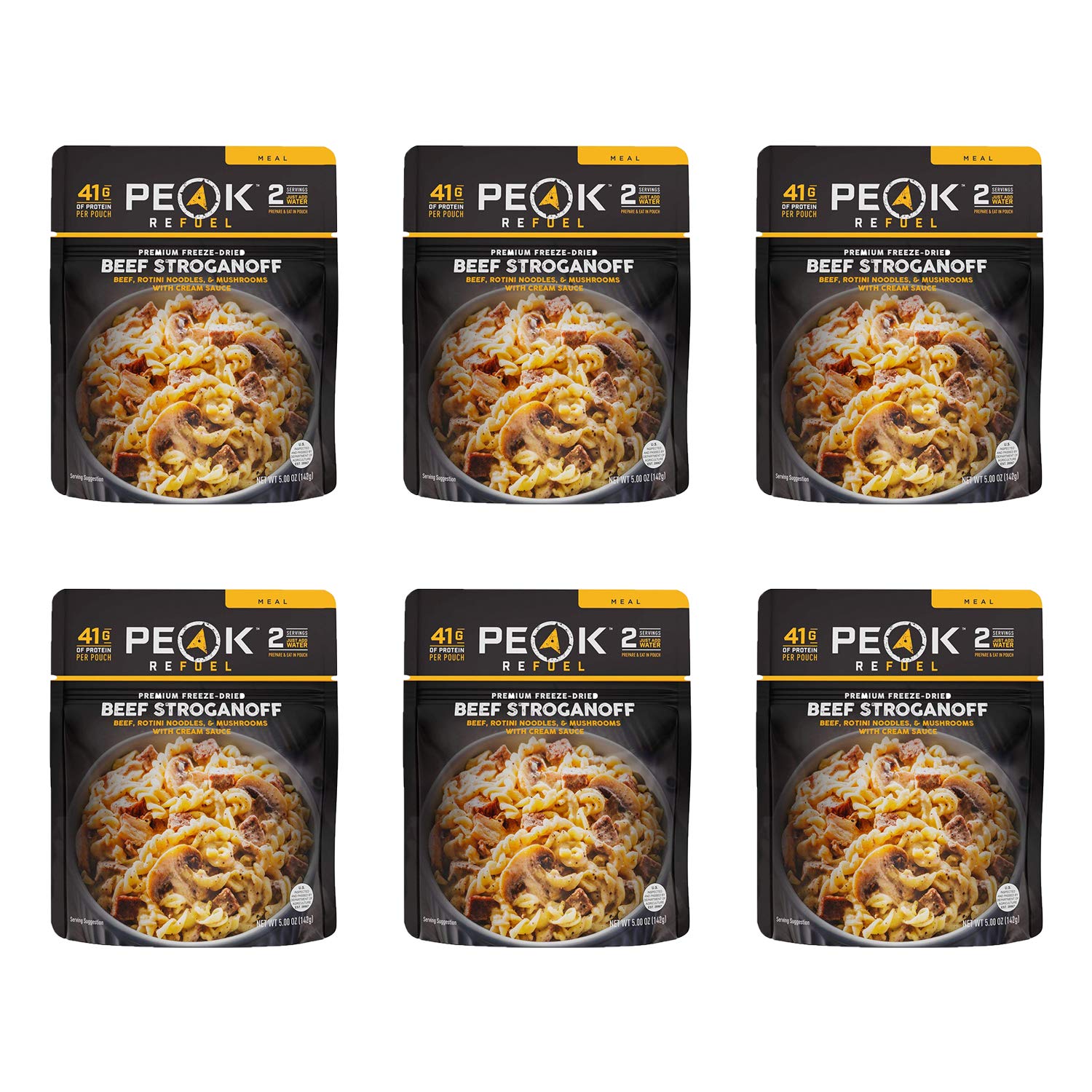 Peak Refuel Beef Stroganoff Freeze Dried Meal - High Protein Backpacking & Camping Food with Real Meat - Quick Prep, Lightweight for Hiking, Emergency & Outdoor Adventures