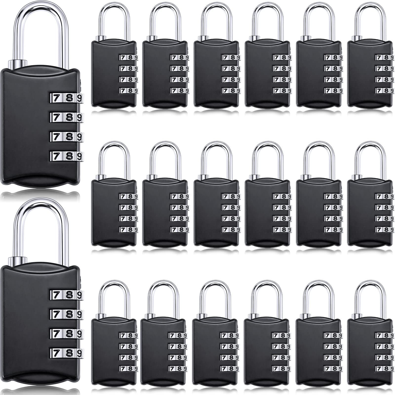 20-Pack 4-Digit Combination Locks - Small Waterproof Travel Luggage Locks for Suitcases, Gym Lockers, Toolboxes & Storage - Outdoor Security Padlocks for Travel, Home & Office Use