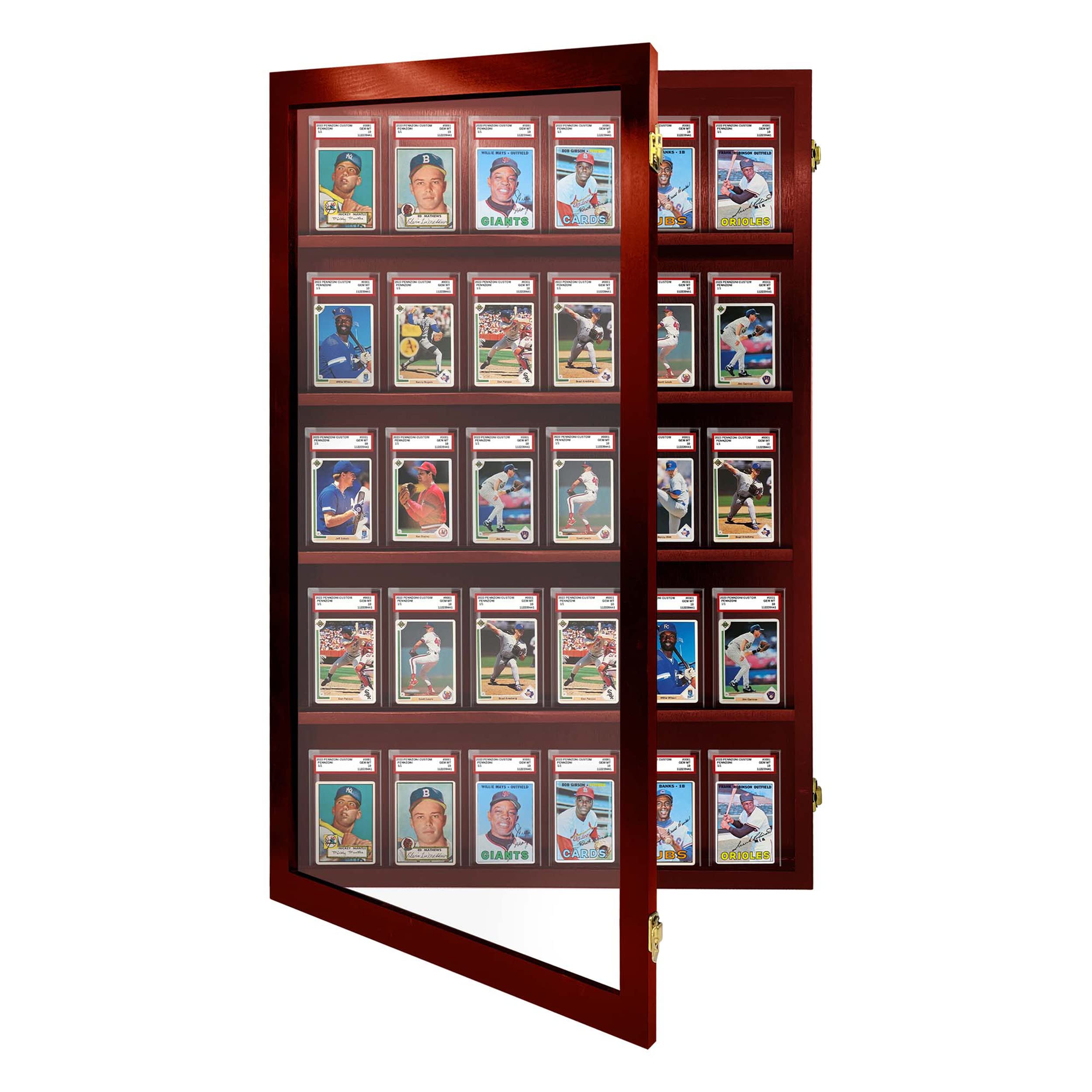35 Graded Baseball Card Display Case - Lockable Sports Card Frame with UV Protection for PSA Graded Cards - Perfect for Pokemon, Football & Basketball Card Collections - Ideal for Home Display, Office Decor & Collector Showcases
