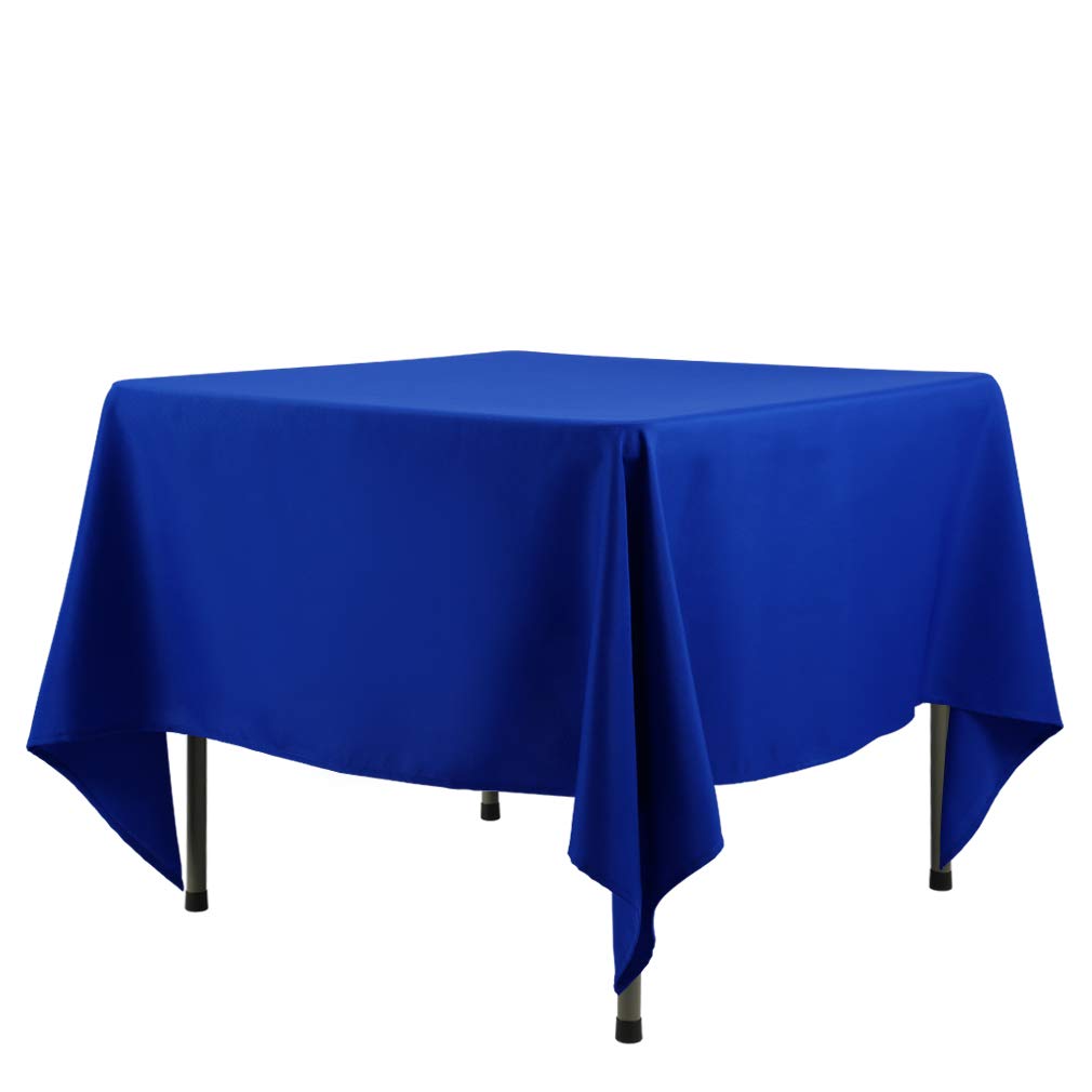 Royal Blue Square Tablecloth 85 x 85 Inch - Washable Polyester Table Cover for Square & Round Tables - Perfect for Wedding Decor, Restaurant Banquet, Party & Home Dining Decorations