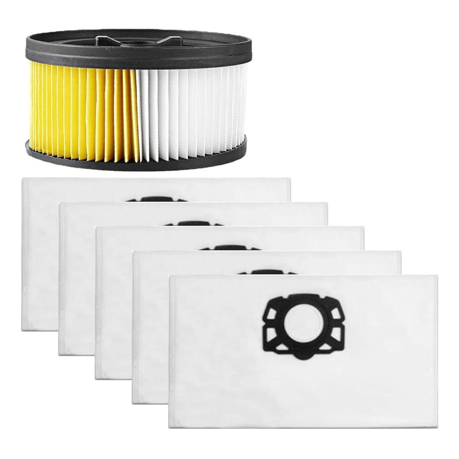 Karcher WD4 WD5 WD4.200 WD4.290 WD5.200M Vacuum Cleaner Dust Bags & Filter Replacement - Compatible Vacuum Accessories for Robot & Floor Care | Home Cleaning & Maintenance