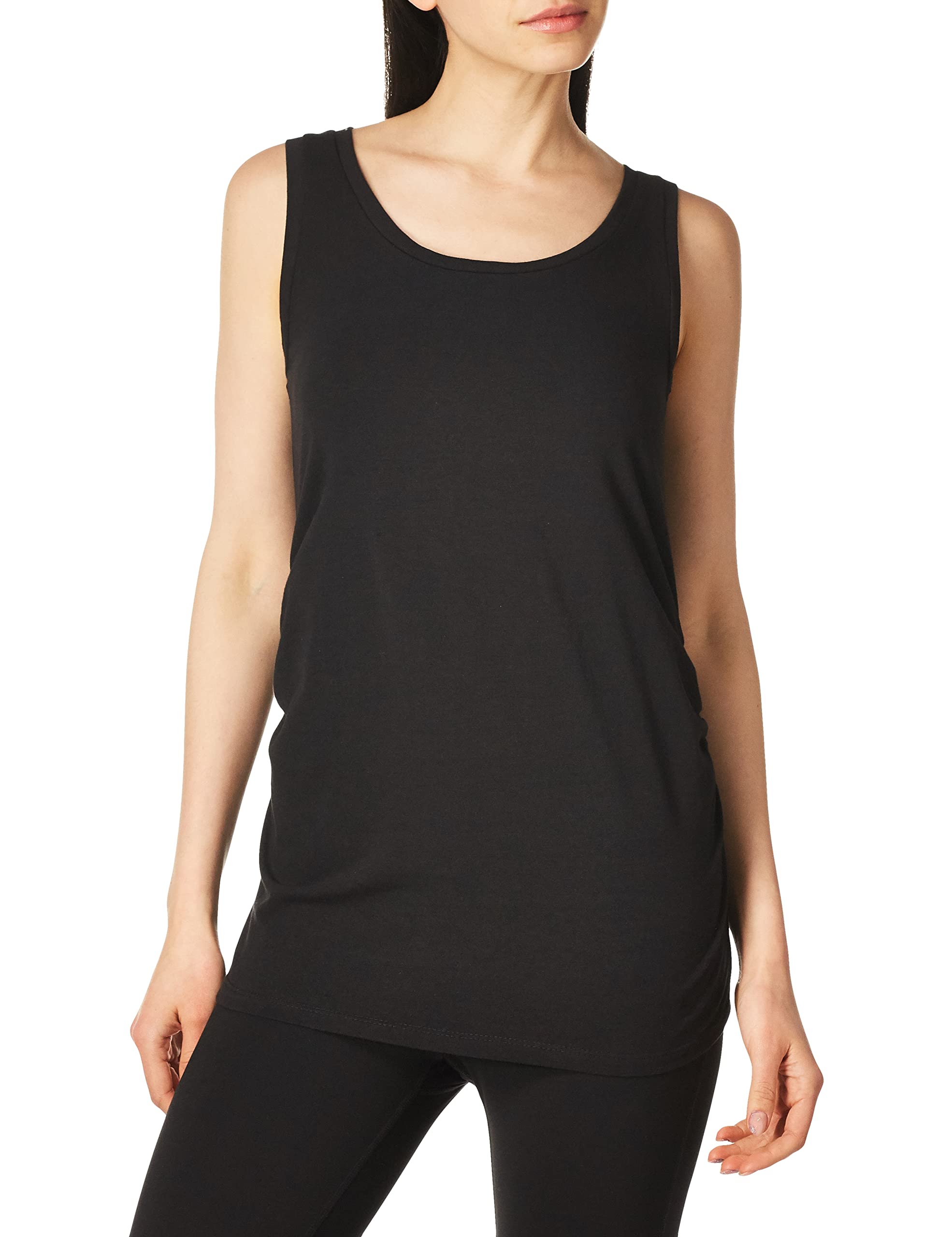 Three Seasons Maternity Women's Solid Side Ruching Tank Top - Comfortable Pregnancy Shirt for Work, Casual & Nursing | Plus Size Maternity Clothes