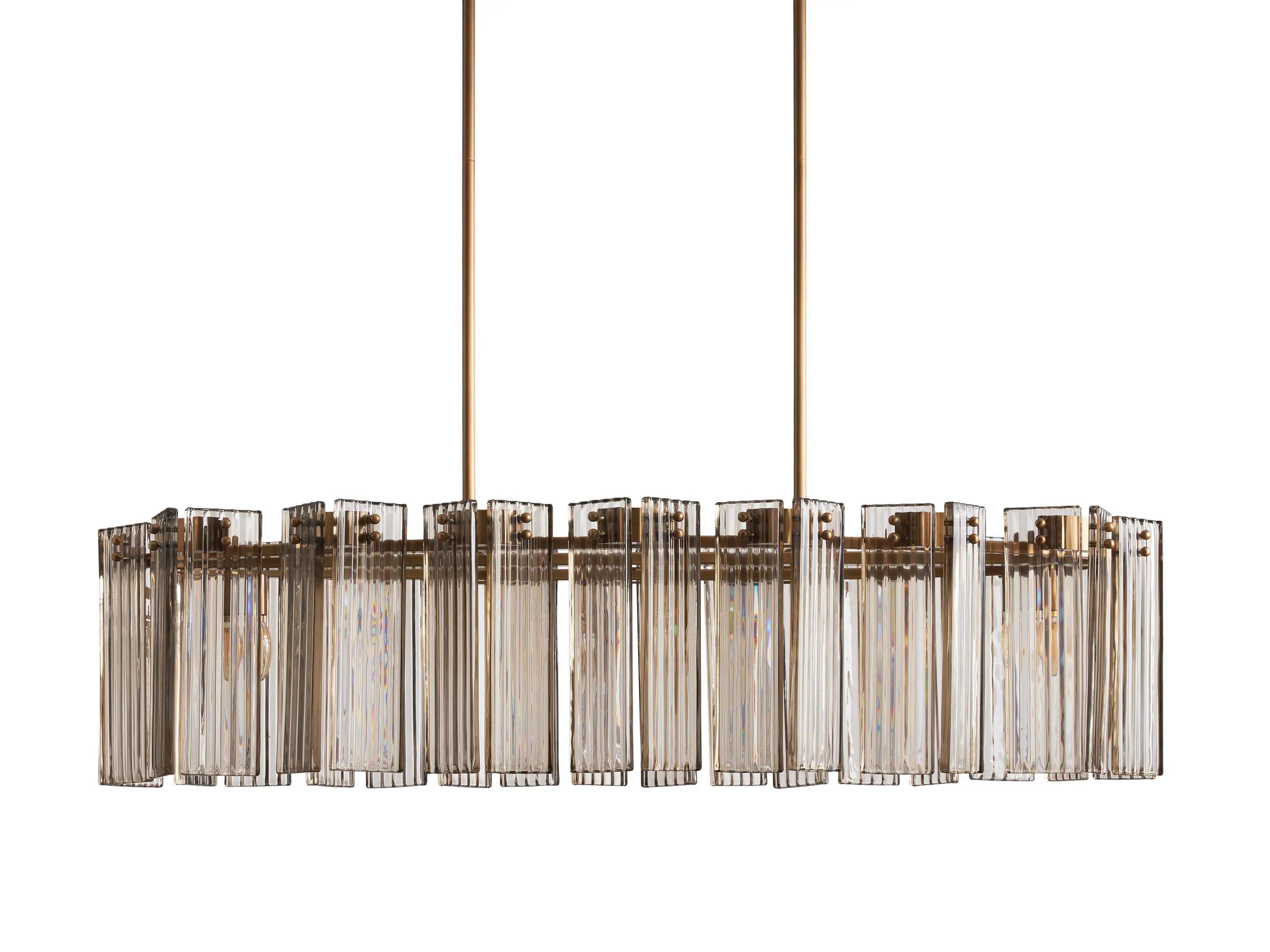 Delsie Oval Chandelier 51'' 63'' 72'' - Modern Crystal Ceiling Light Fixture for Dining Room, Living Room & Bedroom Lighting