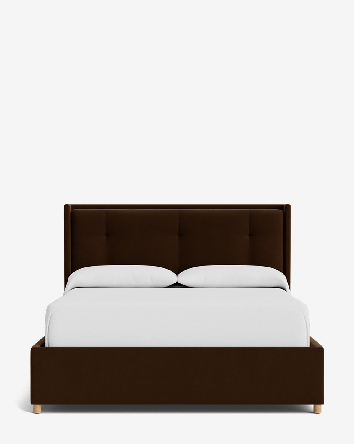 Low Profile Ria Bed Frame with Minimalist Headboard - Perfect for Small Spaces, Modern Bedrooms & Studio Apartments