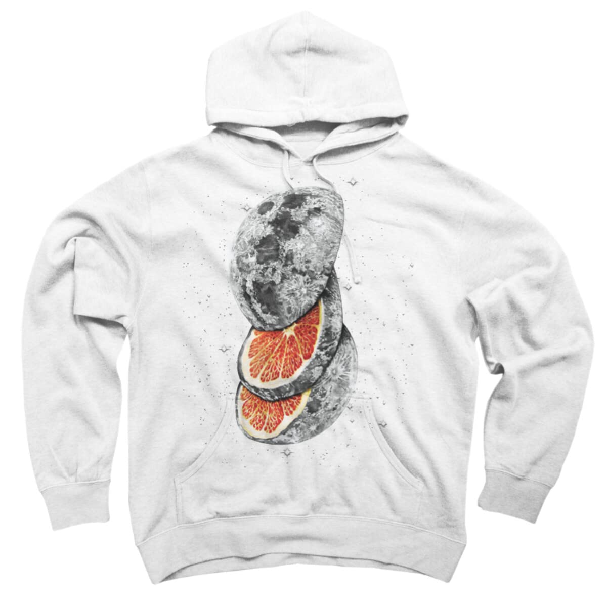 Design By Humans Unisex Lunar Fruit by JPOrmiston Pullover Hoodie - Soft Cotton Sweatshirt for Men & Women - Perfect for Casual Wear, Street Style & Gifts