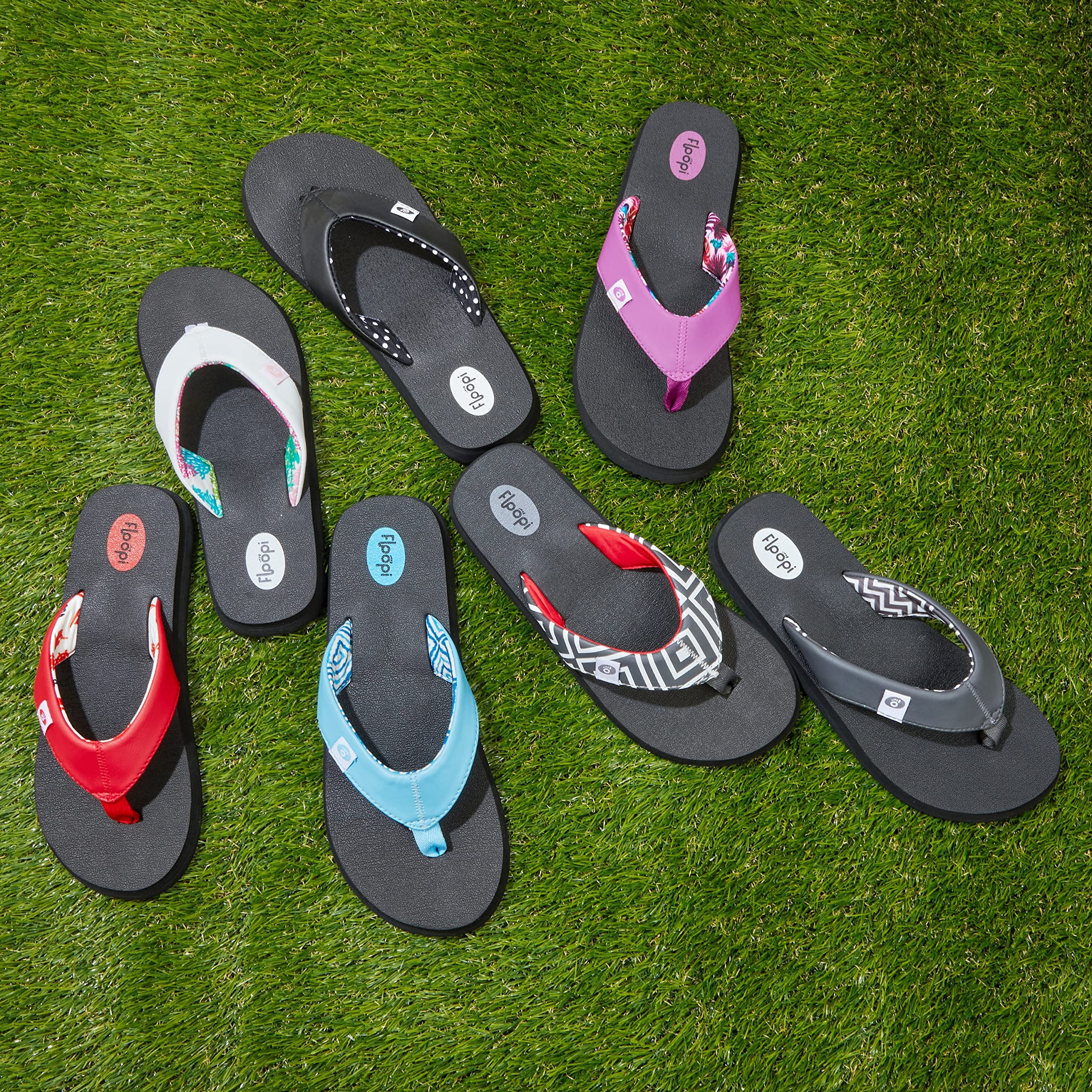 Floopi Women's Flip Flops - Comfortable Flat Thong Sandals with Anti-Skid Soles for Beach, Yoga & Indoor/Outdoor Use | Perfect for Summer, Poolside & Casual Wear