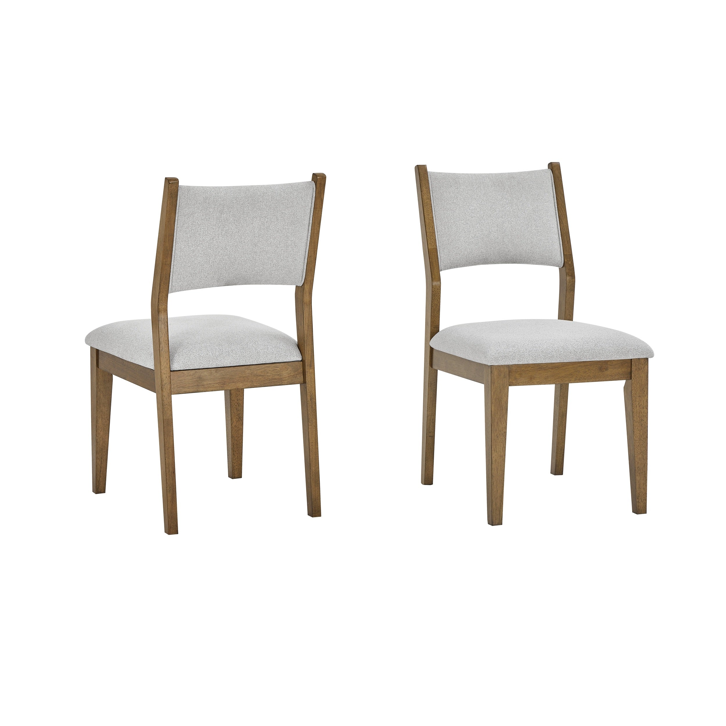 Roundhill Furniture Parker Upholstered Dining Chairs Set of 2 - Light Oak & Gray Fabric - Modern Kitchen & Dining Room Seating for Home & Restaurant