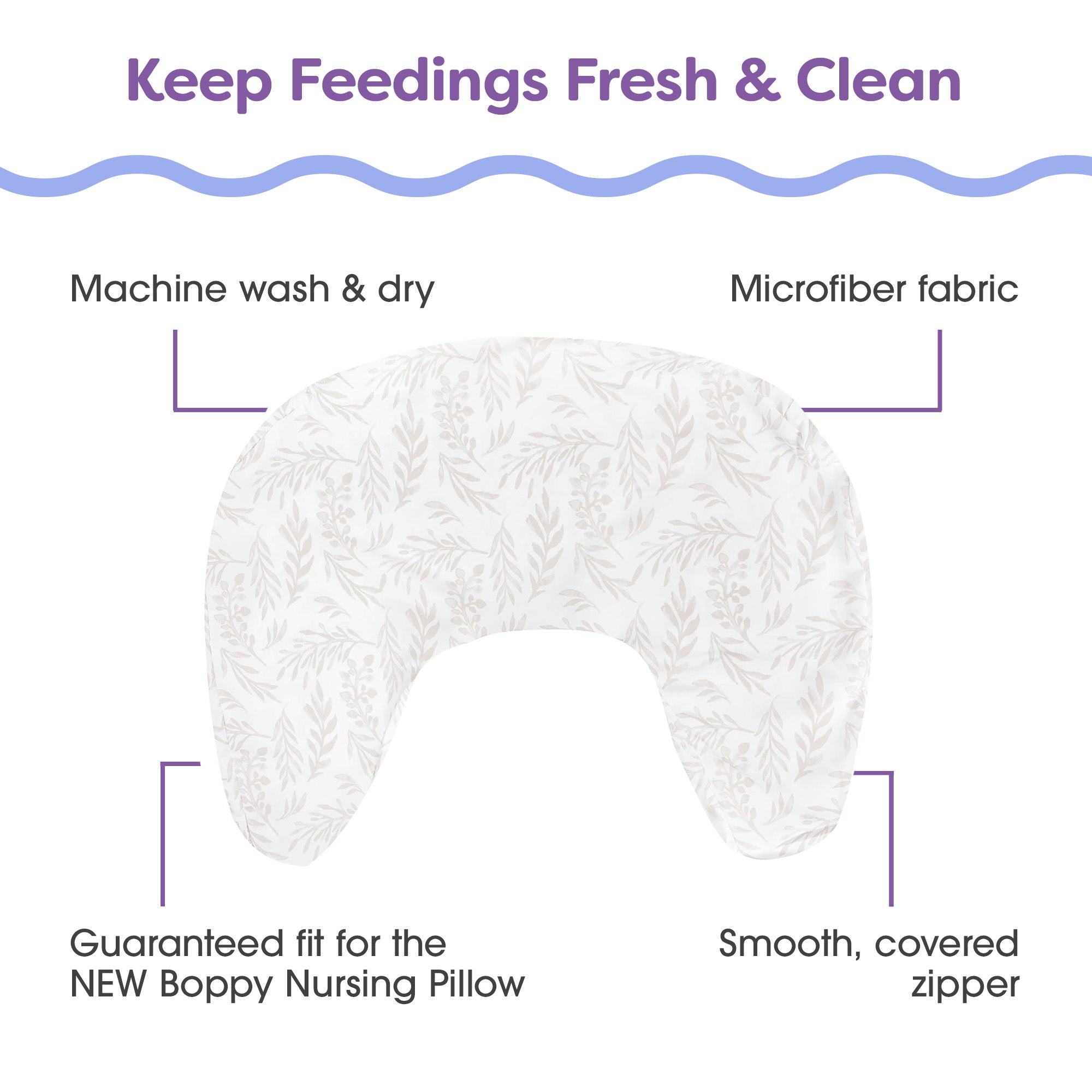Boppy Nursing Pillow Cover - Soft, Washable & Breathable - Perfect for Breastfeeding, Baby Support & Comfort - Ideal for New Moms & Infants