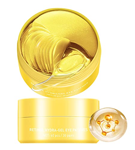 LANBENA Retinol Hydra-Gel Eye Mask Sheet - Collagen Infused Eye Patches with Hyaluronic Acid for Moisturizing, Anti-Aging & Dark Circle Reduction - New Packaging - Perfect for Nighttime Skincare & Travel Essentials