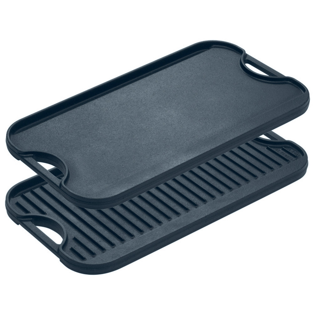 Cast Iron Reversible Pro Griddle/Grill 20 Inch - Heavy Duty Dual-Sided Cooking Surface for Stovetop, Grill & Camping - Perfect for Pancakes, Burgers & Steaks