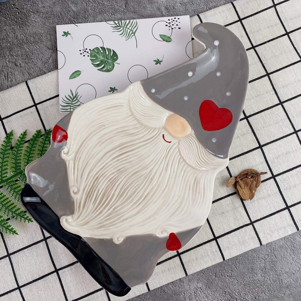 NUOBESTY Gnome-Shaped Serving Platter - Appetizer, Snack & Dessert Tray for Holiday Parties, Candy & Nut Dish - Perfect for Christmas, Thanksgiving & Entertaining (Set of 1, Ceramic) - Great for Festive Gatherings, Buffet Serving & Home Decor
