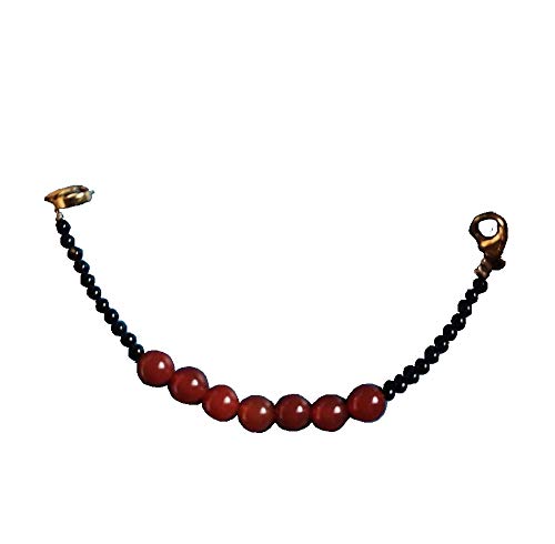 Natural Red Onyx Beaded Face Mask Holder - Adjustable Mask Strap with Clips for Women & Men | Comfortable Ear Saver Lanyard for Daily Use, Work, Travel & School