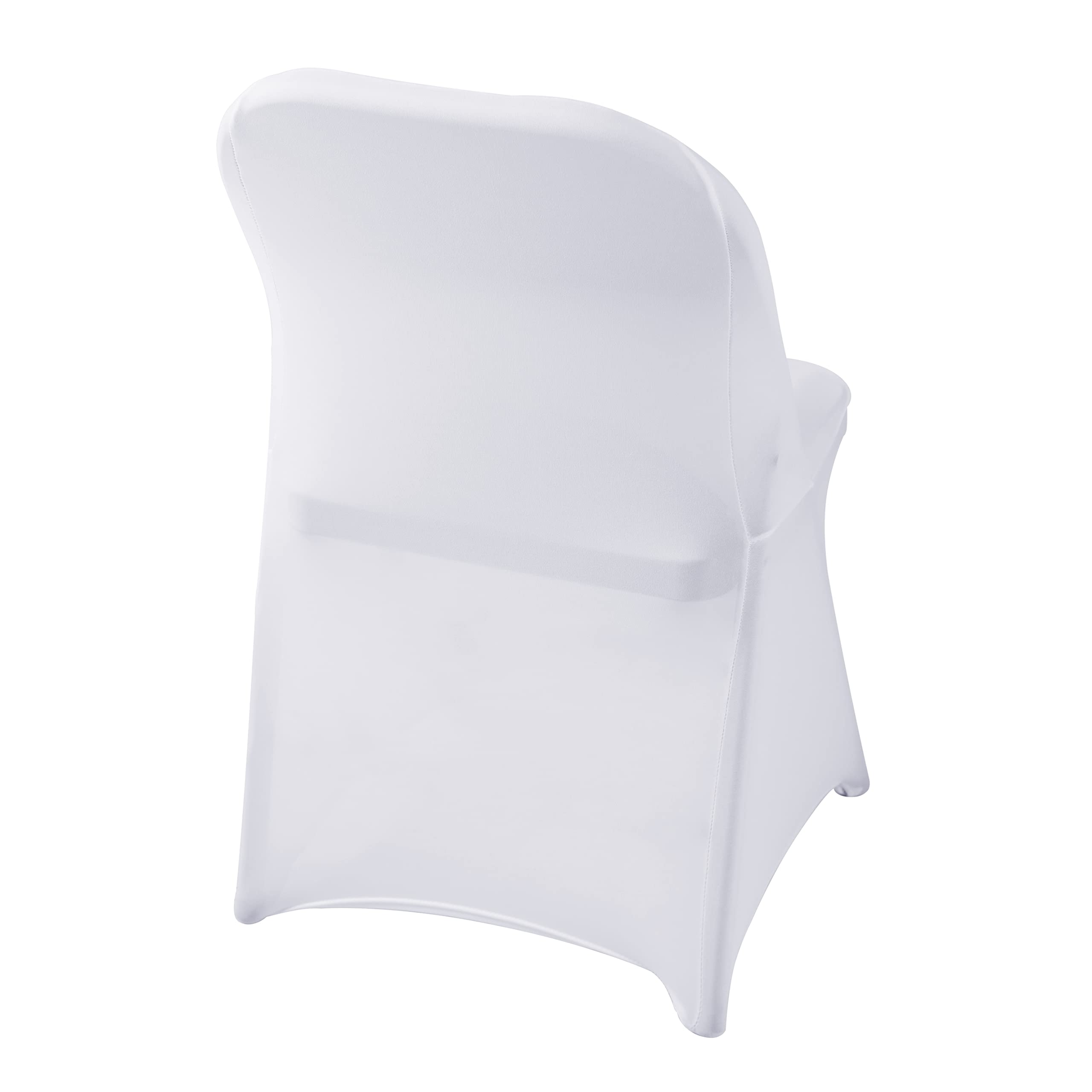 50PCS Stretch Spandex Chair Covers - Washable Removable Elastic Chair Protectors for Folding Chairs, Perfect for Living Room, Party, Banquet, Wedding & Hotel Events (White) - Durable & Stylish Seat Protection for Any Occasion