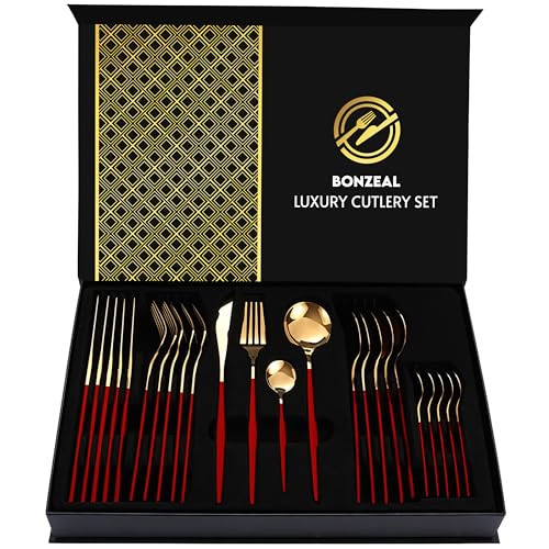 Red-Gold Cutlery Set