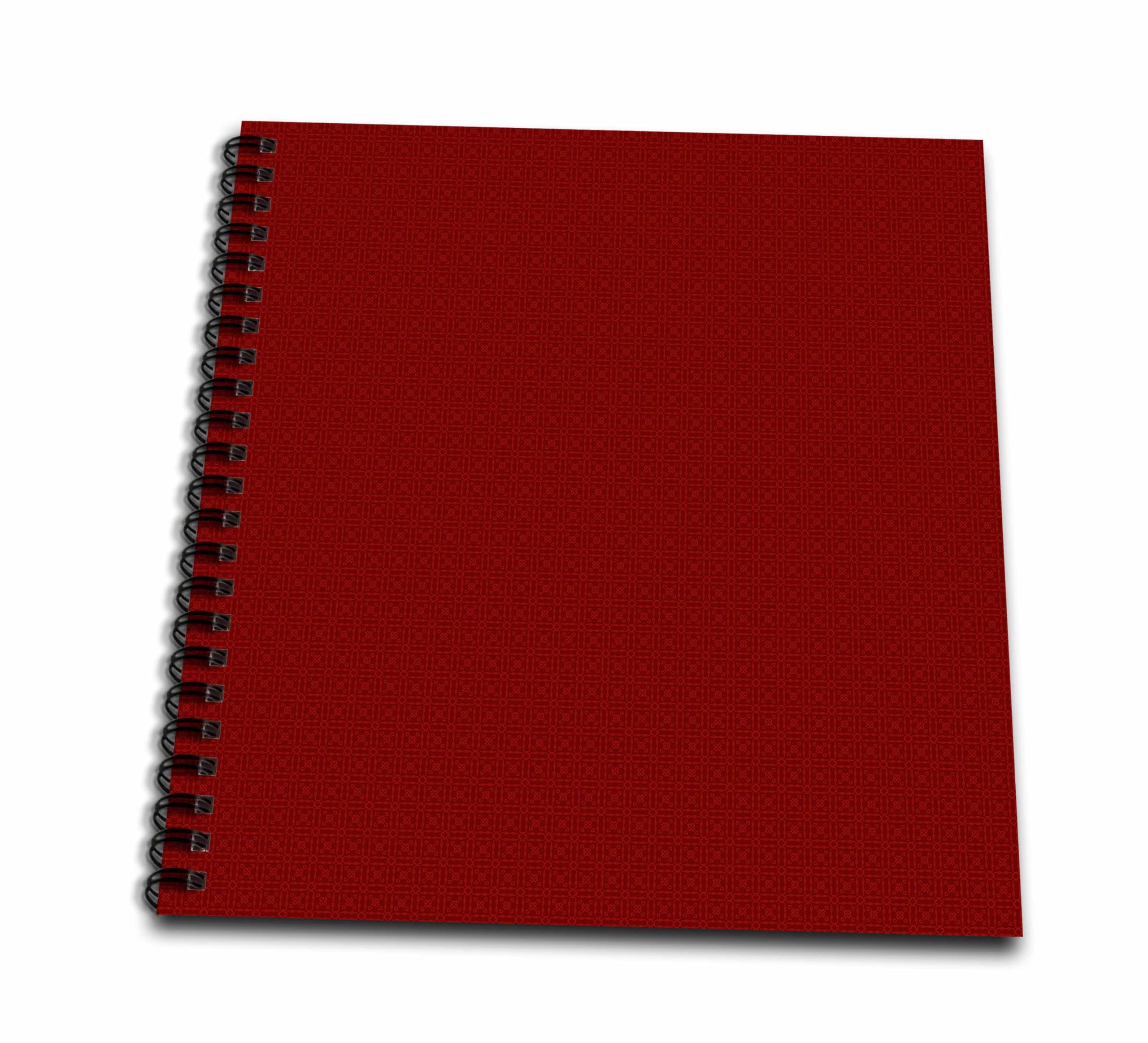 3D Rose Dark Red and Light Red Square Patterns Drawing Book - 8x8 Inch Sketchbook for Artists, Students & Creative Projects - Perfect for Sketching, Doodling & Art Journals