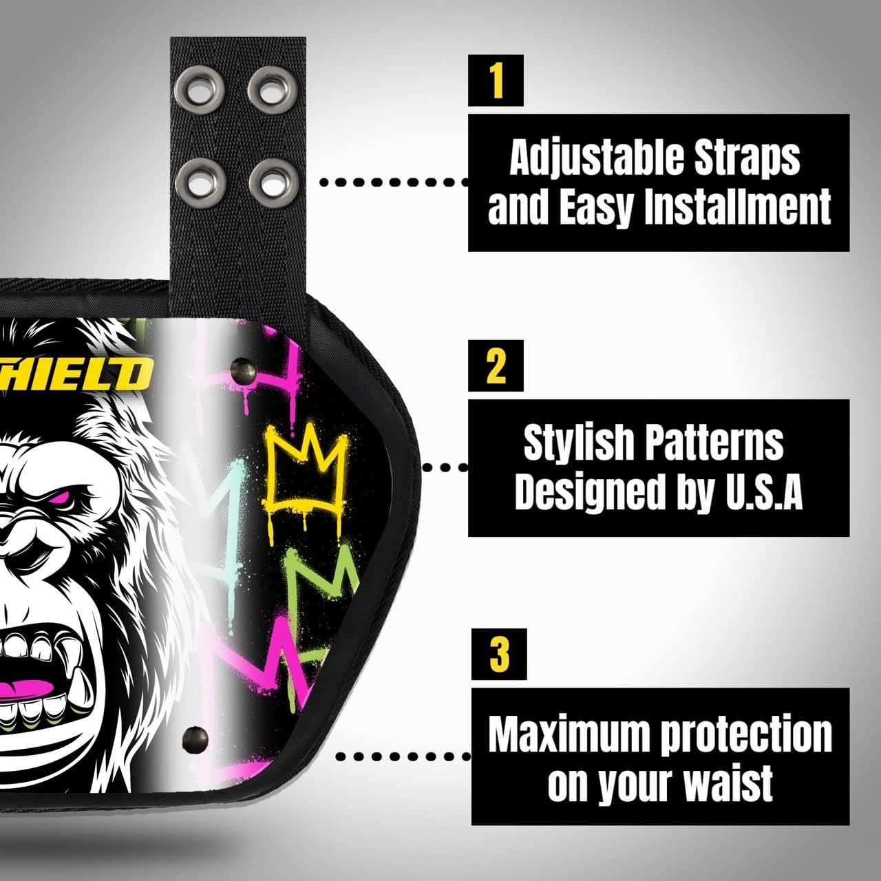 O Shield Football Back Plate - Durable Wild & Animal Series for Enhanced Protection | Ideal for Football, Rugby & Contact Sports Training