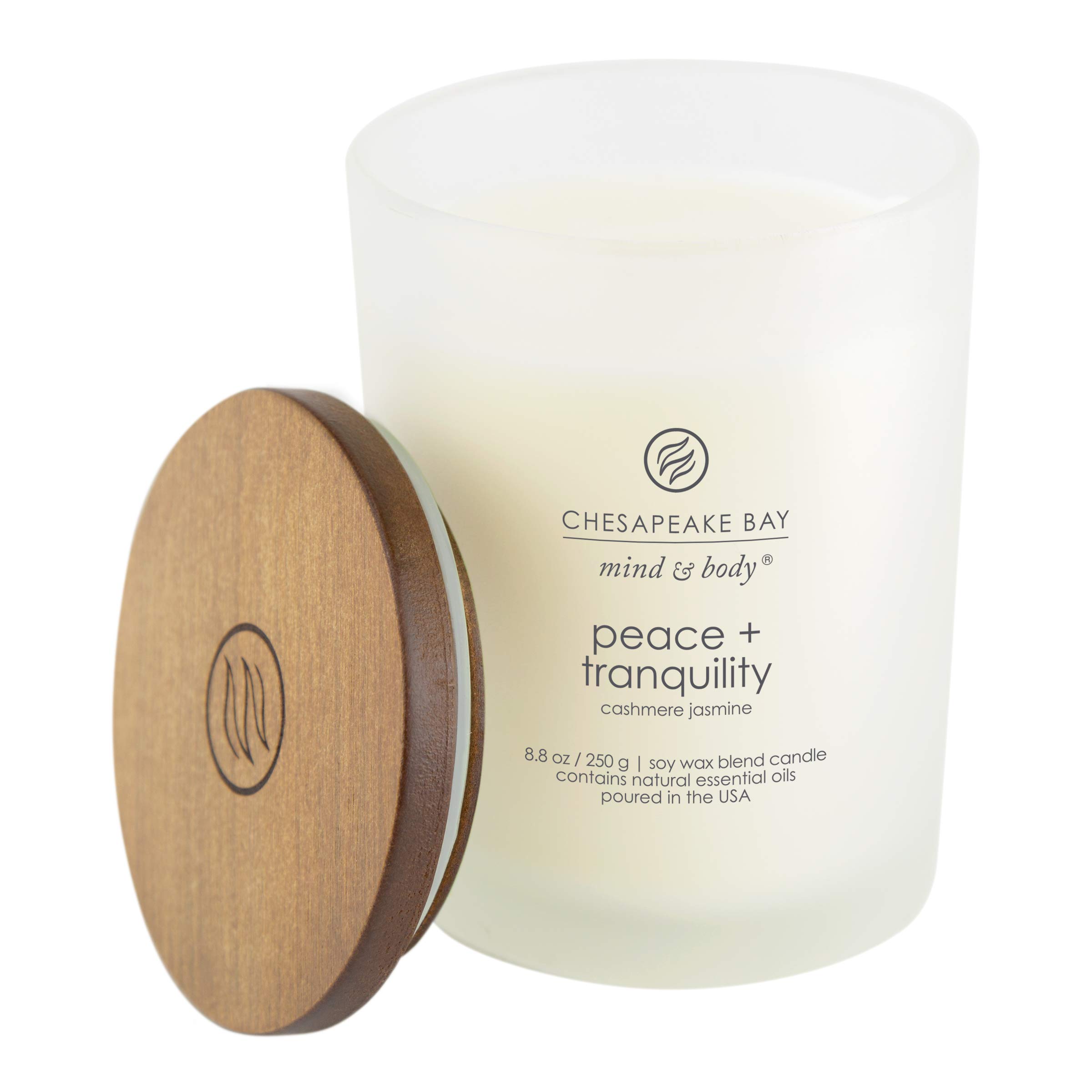 Chesapeake Bay Candle Peace & Tranquility - Cashmere Jasmine Scented Candles, 2-Pack Medium Soy Wax Candles for Home Decor, Relaxation, Gifts | Aromatherapy for Bedroom, Bathroom & Yoga Space