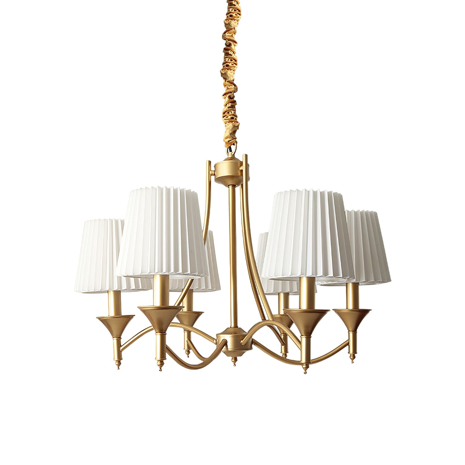 Myrna Pleated Chandelier - Elegant Crystal Ceiling Light Fixture for Dining Room, Bedroom & Living Room Decor | Dimmable Modern Lighting for Home Interior Design