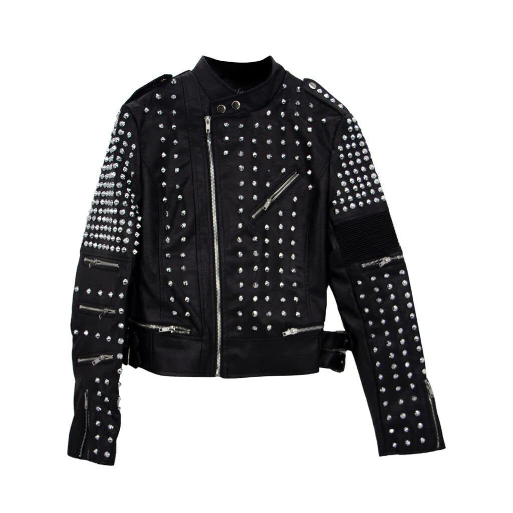 Western Fashion 2621-L Studded Leather Jacket for Men - Black, Large Size | Biker, Motorcycle & Casual Wear